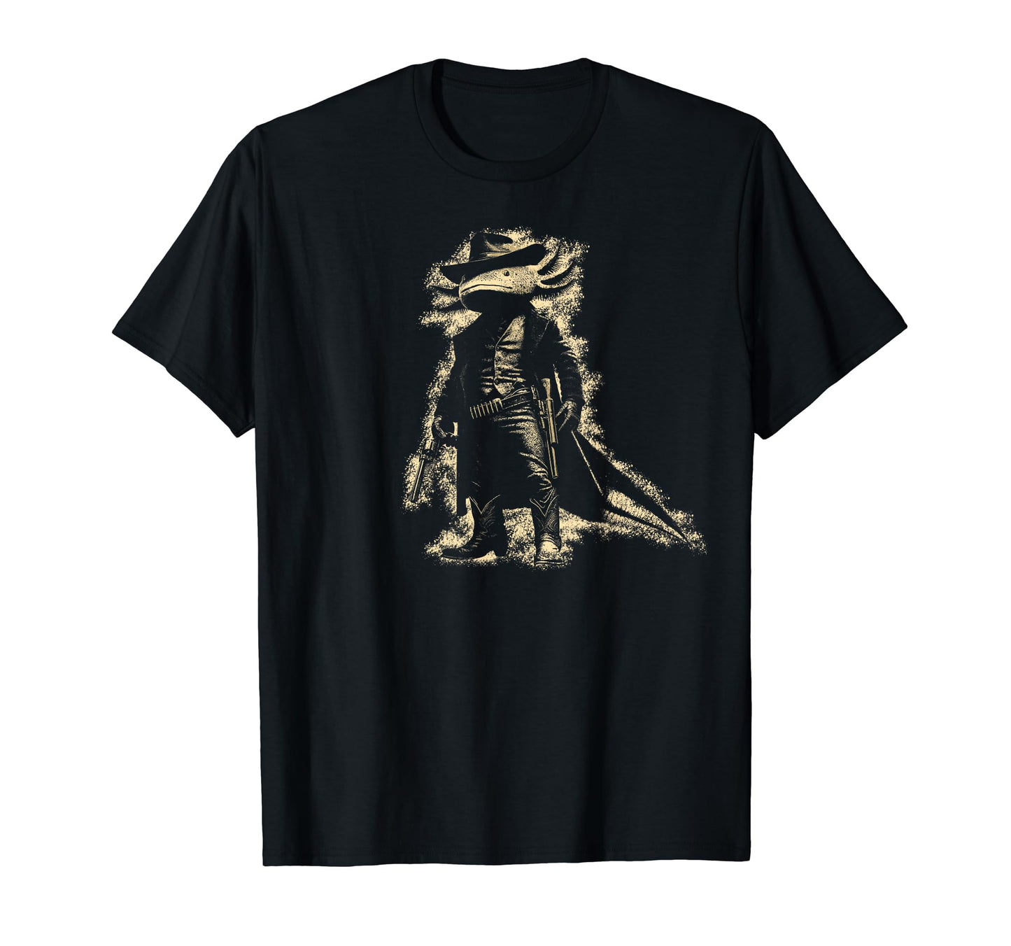 Western Outlaw Axolotl Gunslinger Cowboy T-Shirt - Trendy Graphic Unisex - T-Shirt, Sweatshirt, Hoodie
