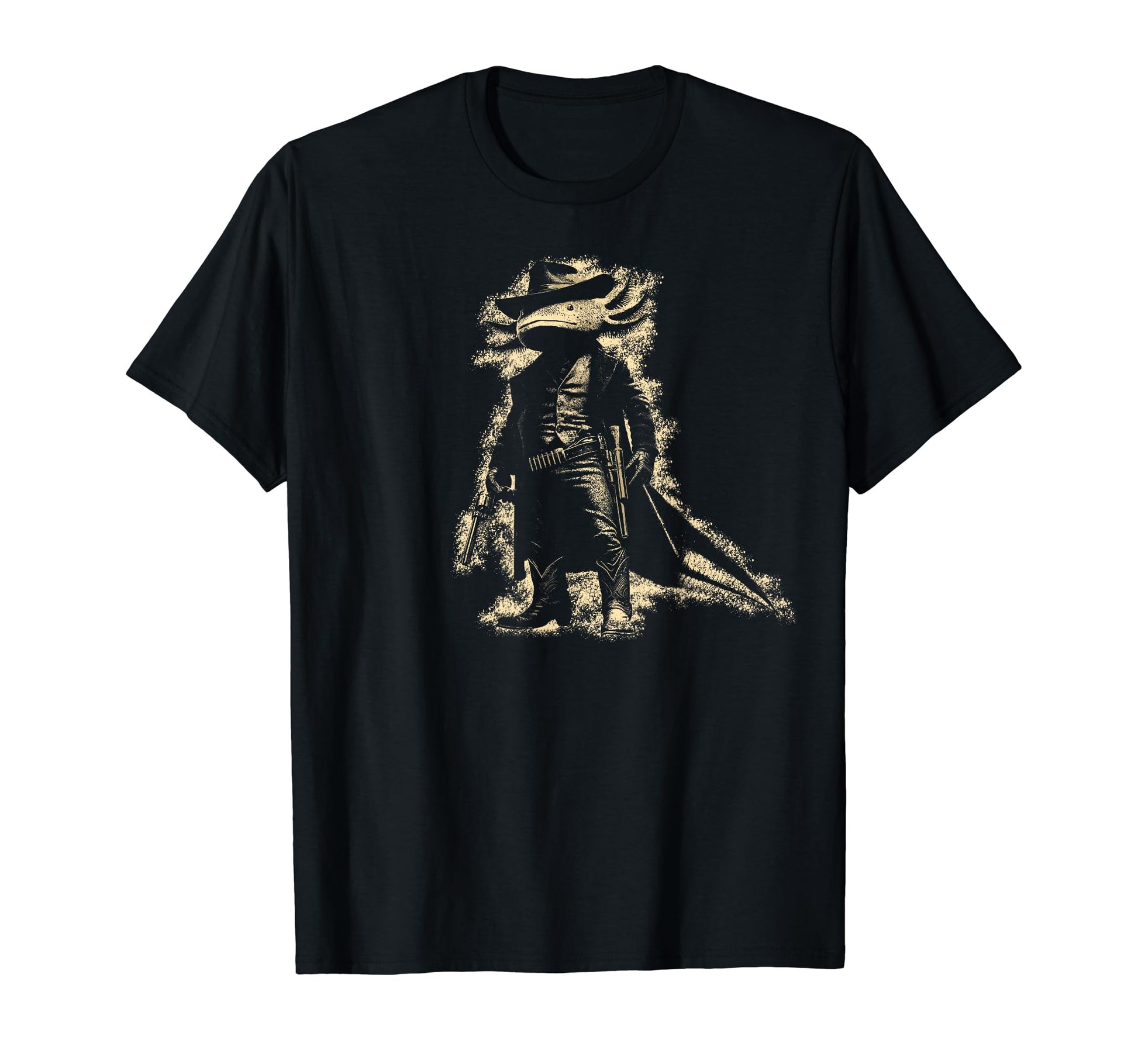 Western Outlaw Axolotl Gunslinger Cowboy T-Shirt - Trendy Graphic Unisex - T-Shirt, Sweatshirt, Hoodie