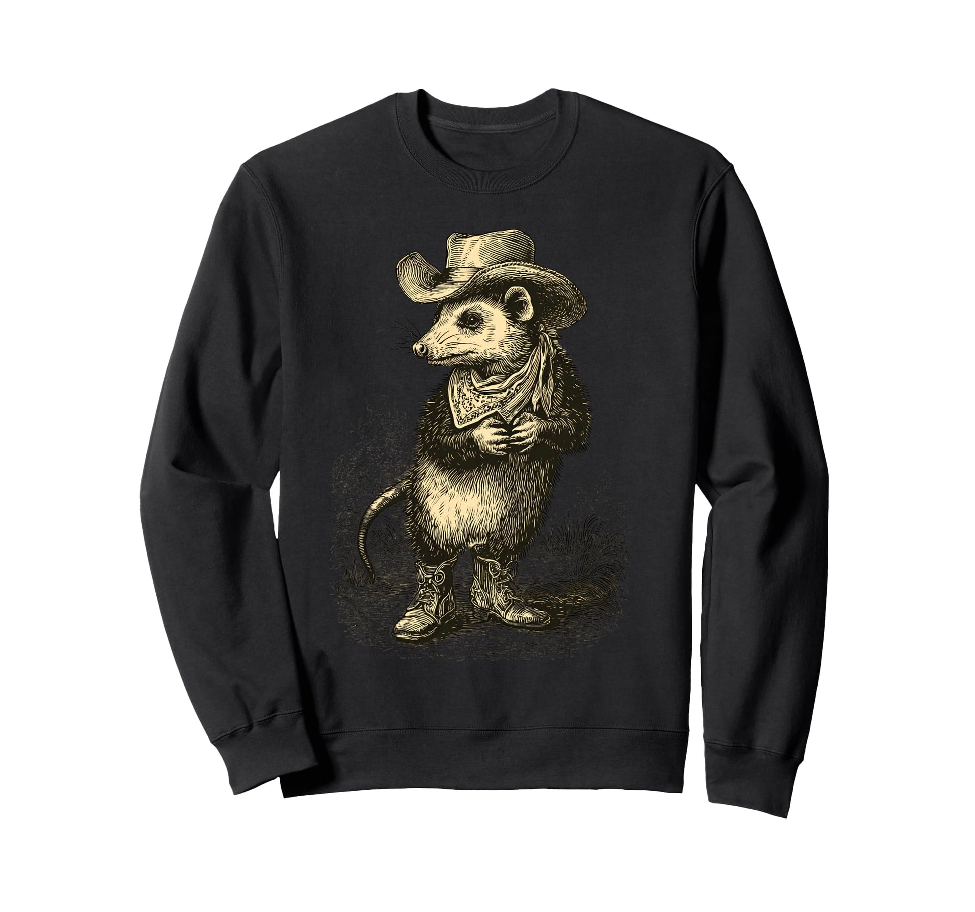 Opossum Cowboy Rodeo Cowgirl Sweatshirt - Fun Novelty Design Men Women - T-Shirt, Sweatshirt, Hoodie