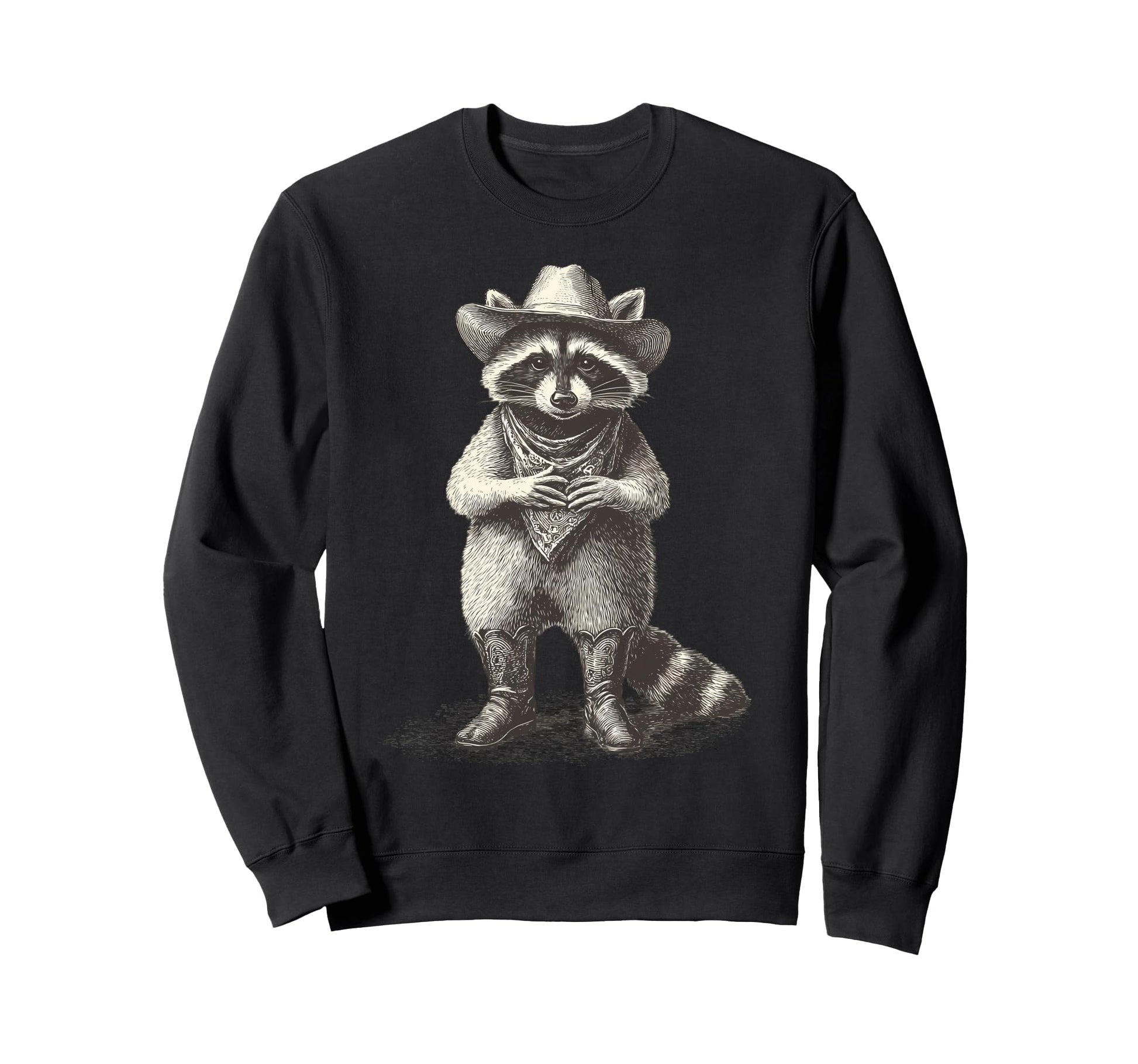 Raccoon Cowboy Rodeo Cowgirl Sweatshirt - Casual Everyday Wear for Adults - T-Shirt, Sweatshirt, Hoodie