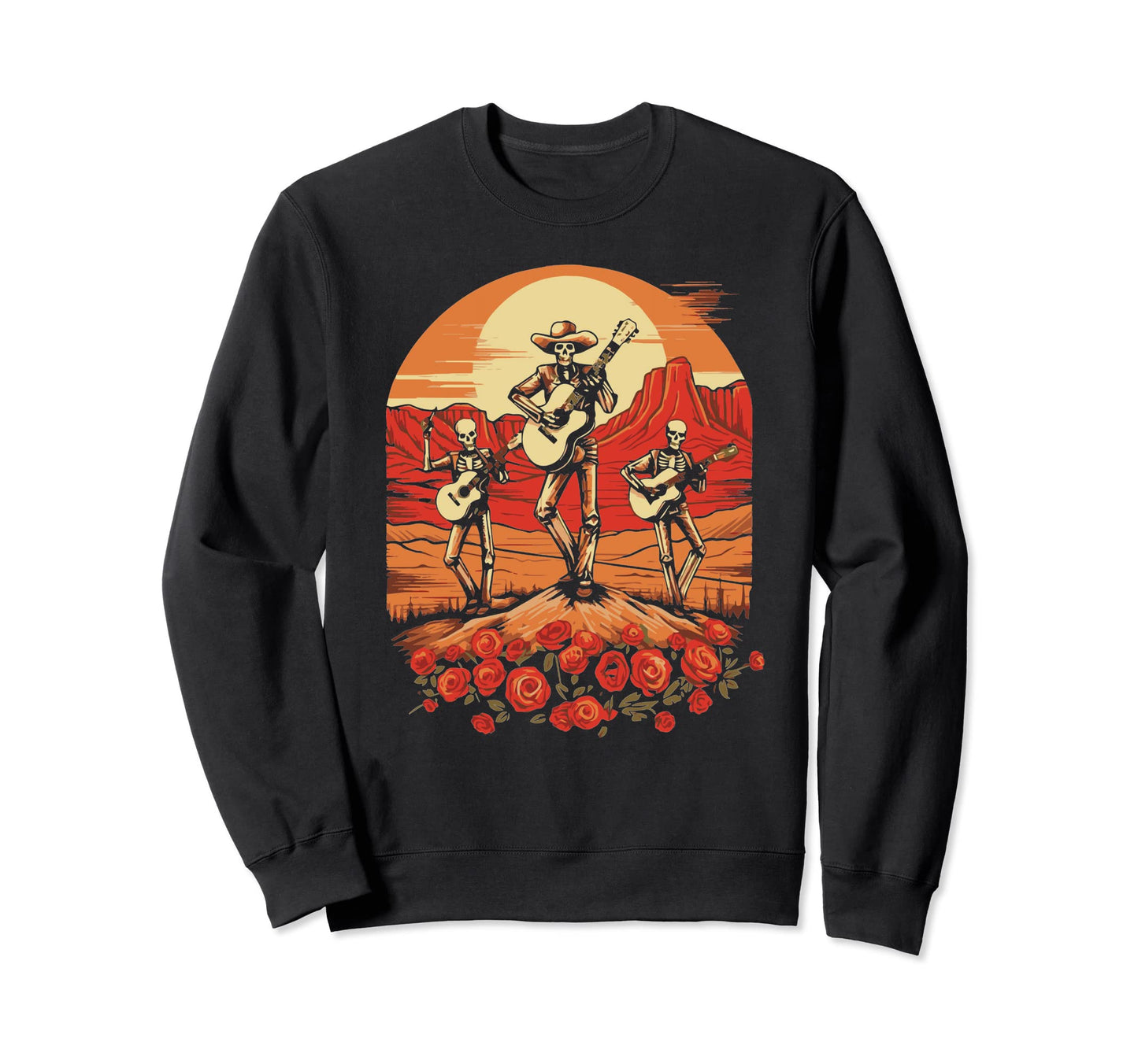 Skeleton Caballeros Mexican Sweatshirt - Fun Novelty Design for Adults - T-Shirt, Sweatshirt, Hoodie