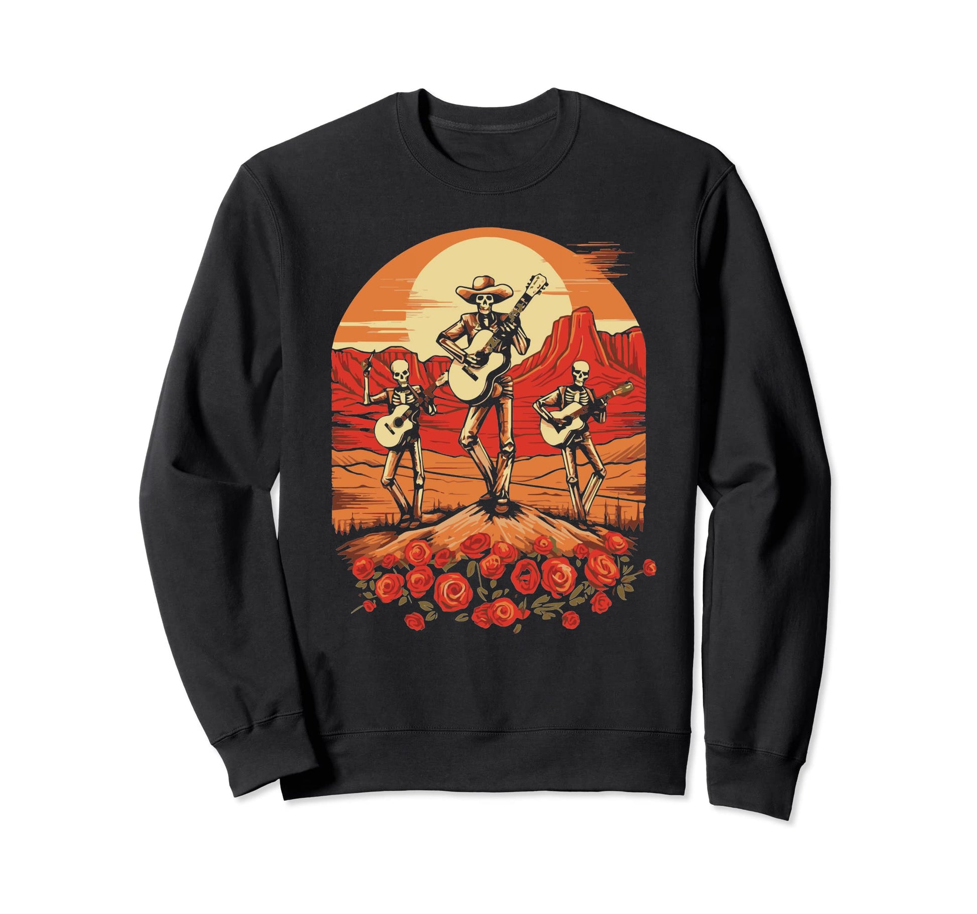 Skeleton Caballeros Mexican Sweatshirt - Fun Novelty Design for Adults - T-Shirt, Sweatshirt, Hoodie