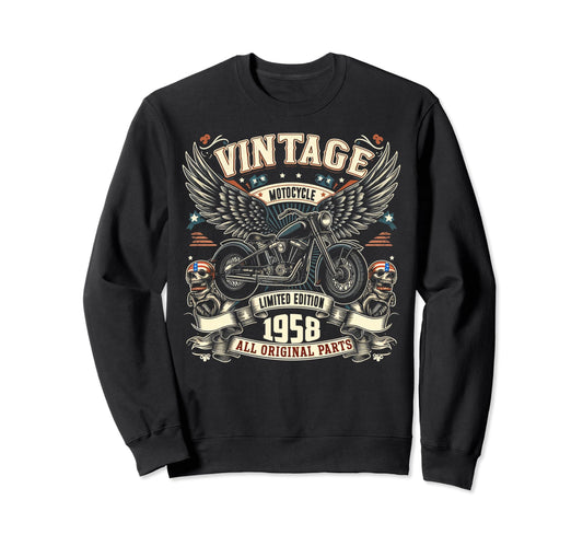 1958 Born 1958 66Th Birthday Sweatshirt - Trendy Graphic Men Women - T-Shirt, Sweatshirt, Hoodie