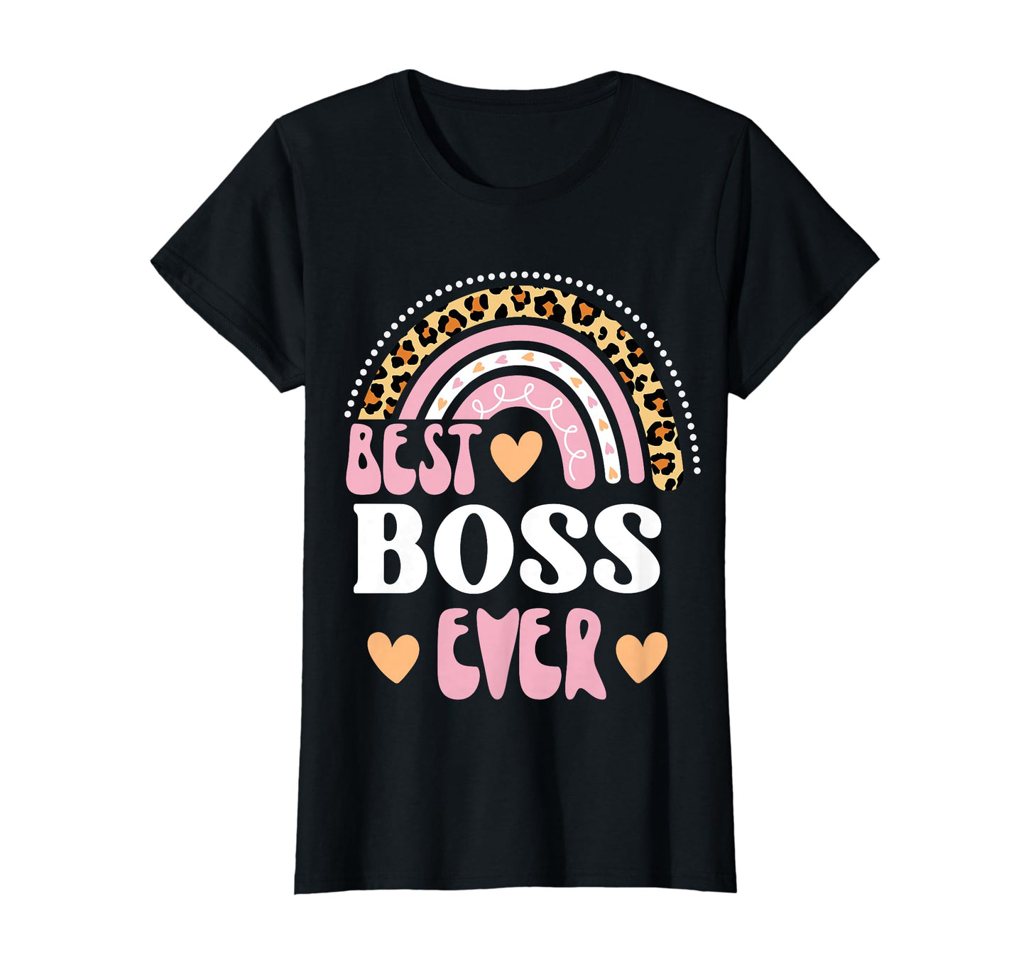 Best Boss Ever Leopard Rainbow T-Shirt - Minimalist Print Men Women - T-Shirt, Sweatshirt, Hoodie