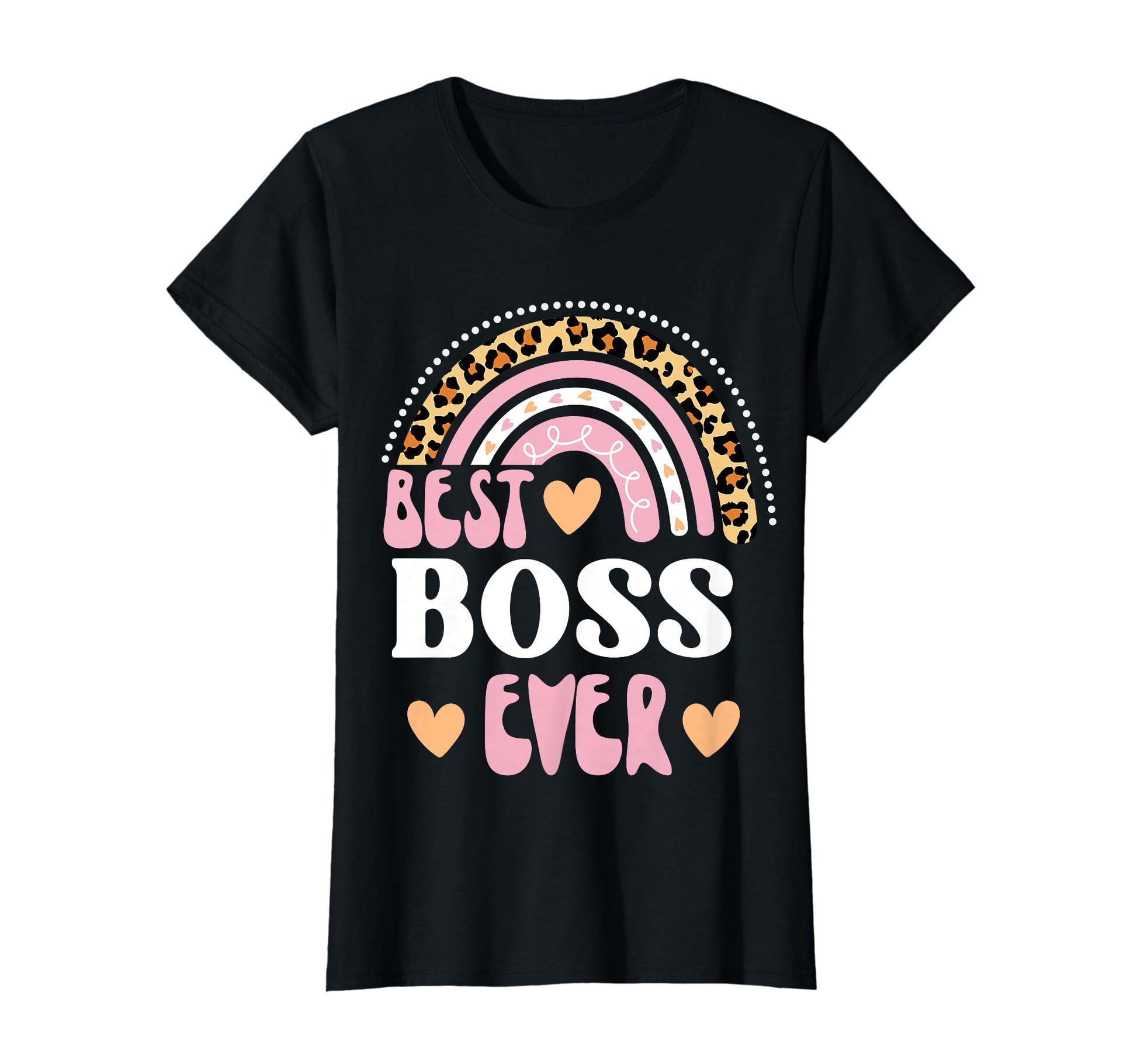 Best Boss Ever Leopard Rainbow T-Shirt - Minimalist Print Men Women - T-Shirt, Sweatshirt, Hoodie