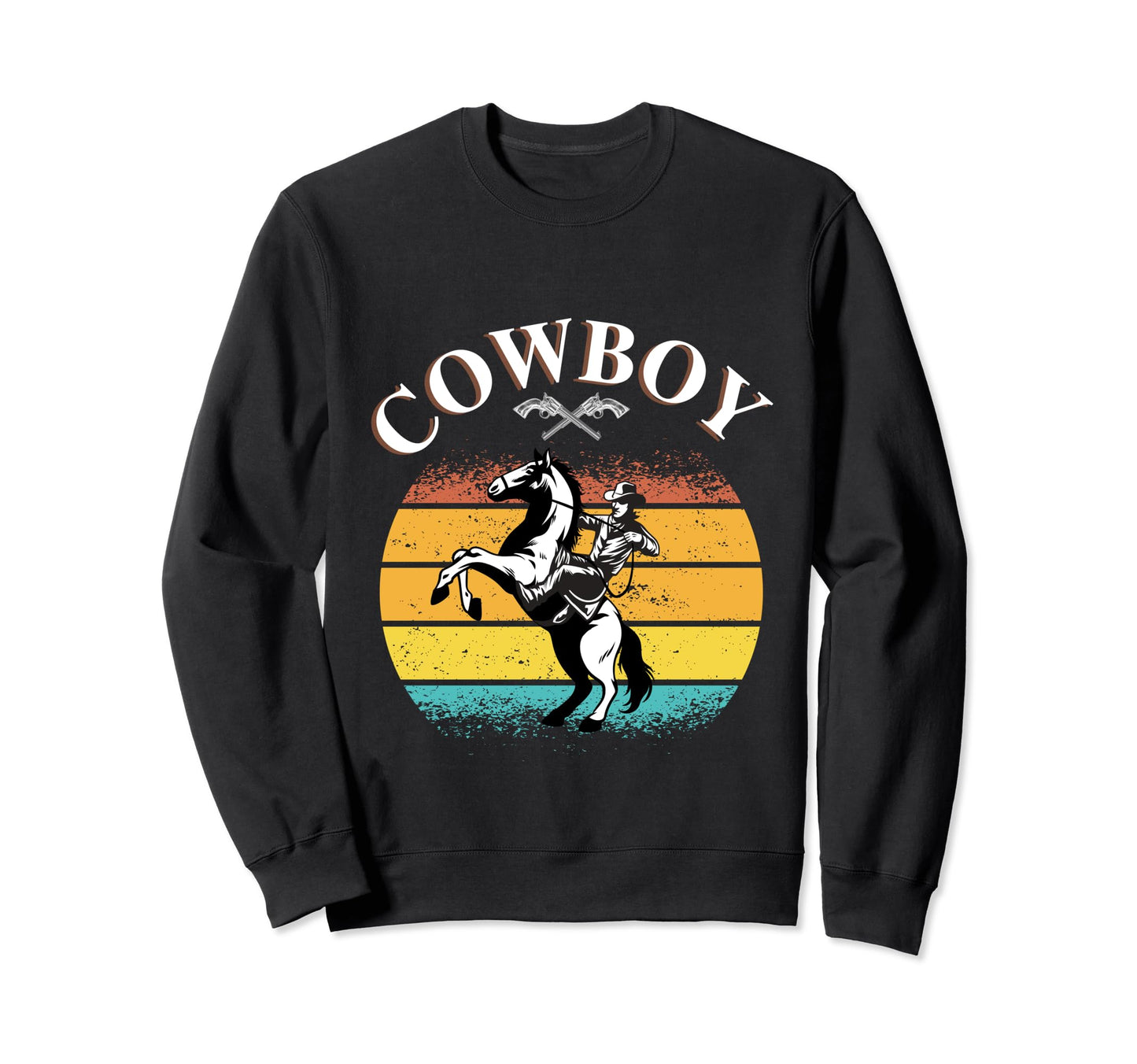 Cowboy Riding Horse Farm Rancher Sweatshirt - Custom Art Print for Adults - T-Shirt, Sweatshirt, Hoodie