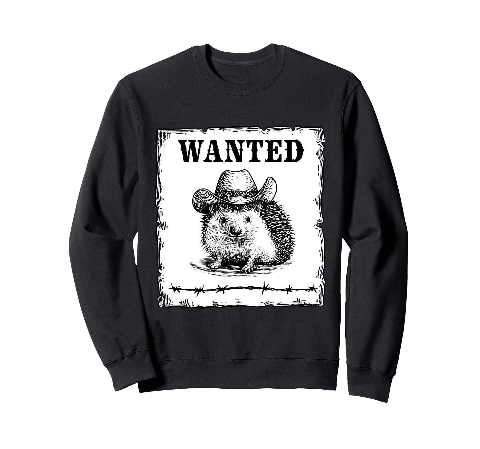 Hedgehog Cowboy Rodeo Cowgirl Sweatshirt - Casual Everyday Wear Unisex - T-Shirt, Sweatshirt, Hoodie