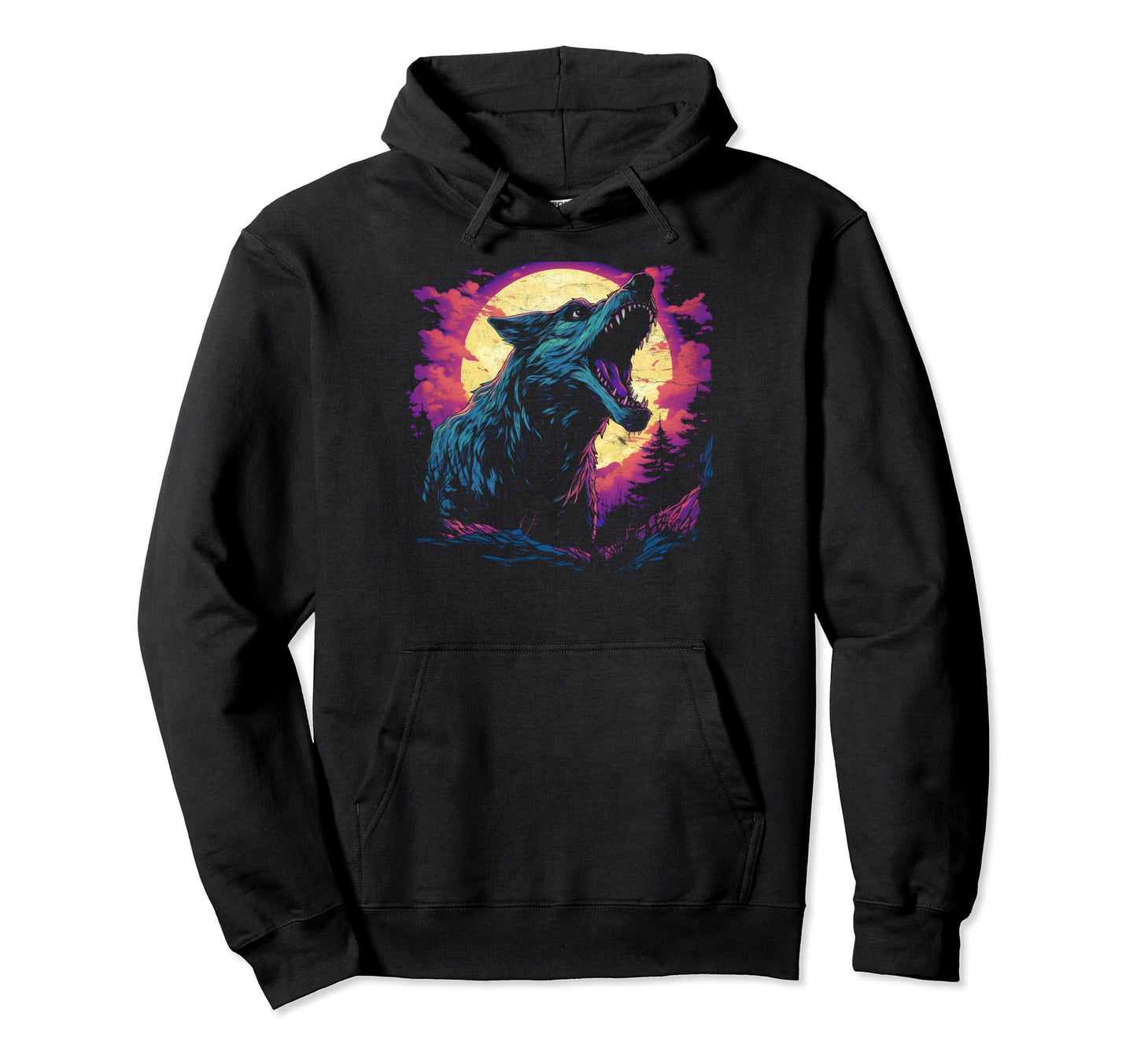 Wolf Howling Moon Comic Book Womens Alaska Hoodie - Minimalist Print Unisex - T-Shirt, Sweatshirt, Hoodie
