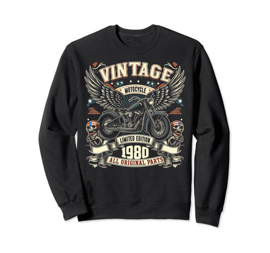 1980 Born 1980 44Th Birthday Sweatshirt - Aesthetic Graphic Unisex - T-Shirt, Sweatshirt, Hoodie