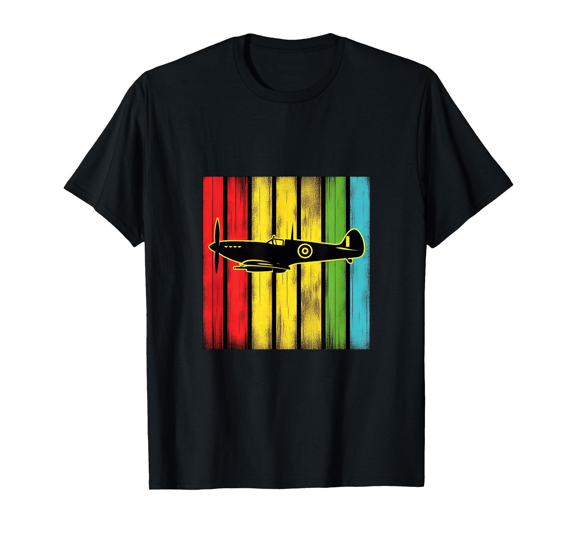 Ww2 Spitfire Raf Warplane Rainbow T-Shirt - Fun Novelty Design Men Women - T-Shirt, Sweatshirt, Hoodie