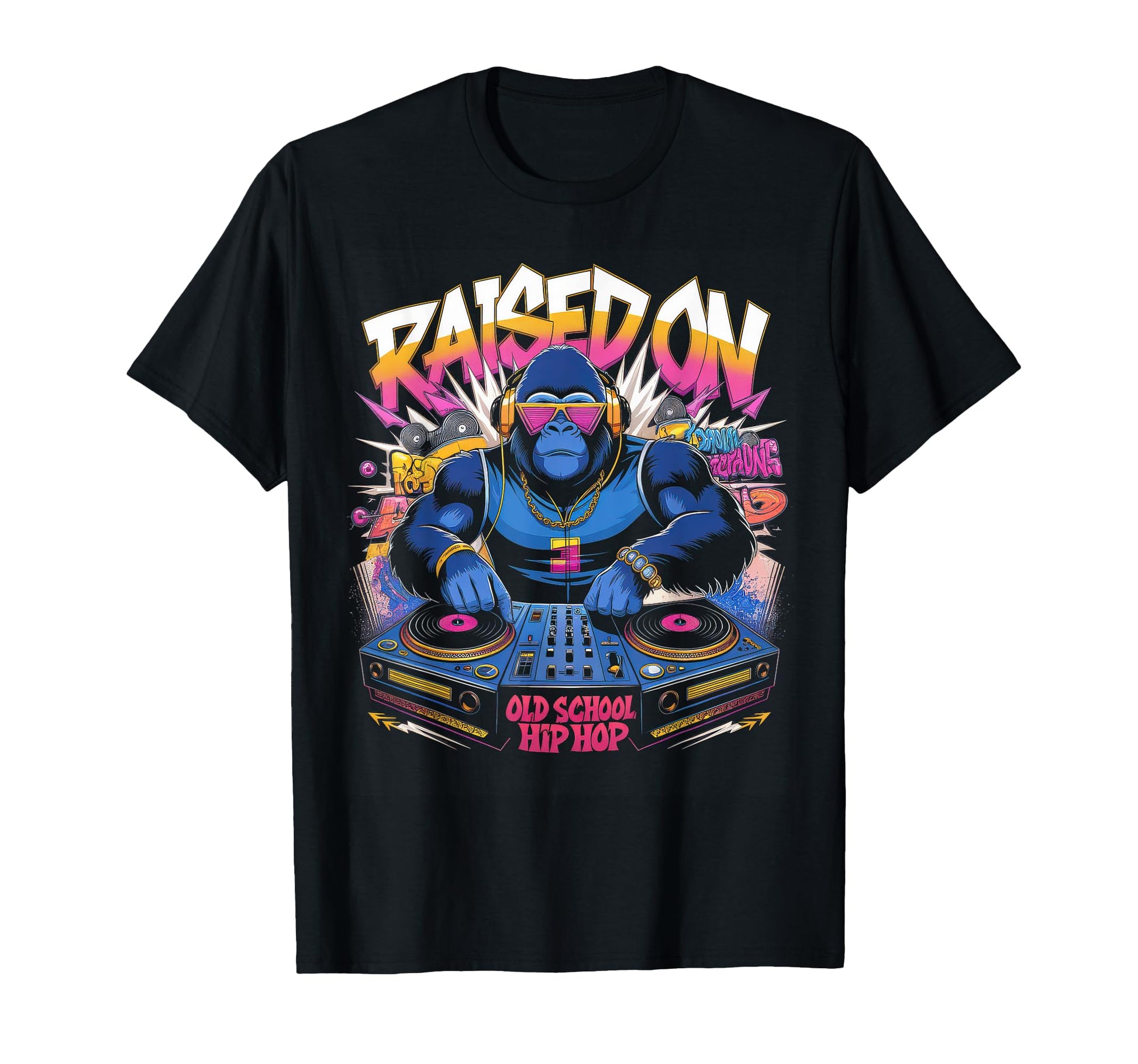 Raised Old School Graffiti Rap Hip Hop T-Shirt - Aesthetic Graphic Unisex - T-Shirt, Sweatshirt, Hoodie