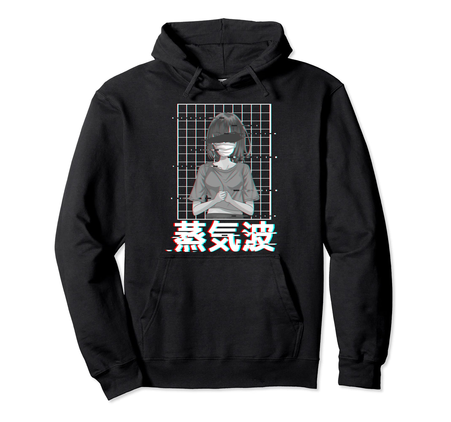 Anime Glitch Art Aesthetic Vaporwave Hoodie - Streetwear Style Men Women - T-Shirt, Sweatshirt, Hoodie