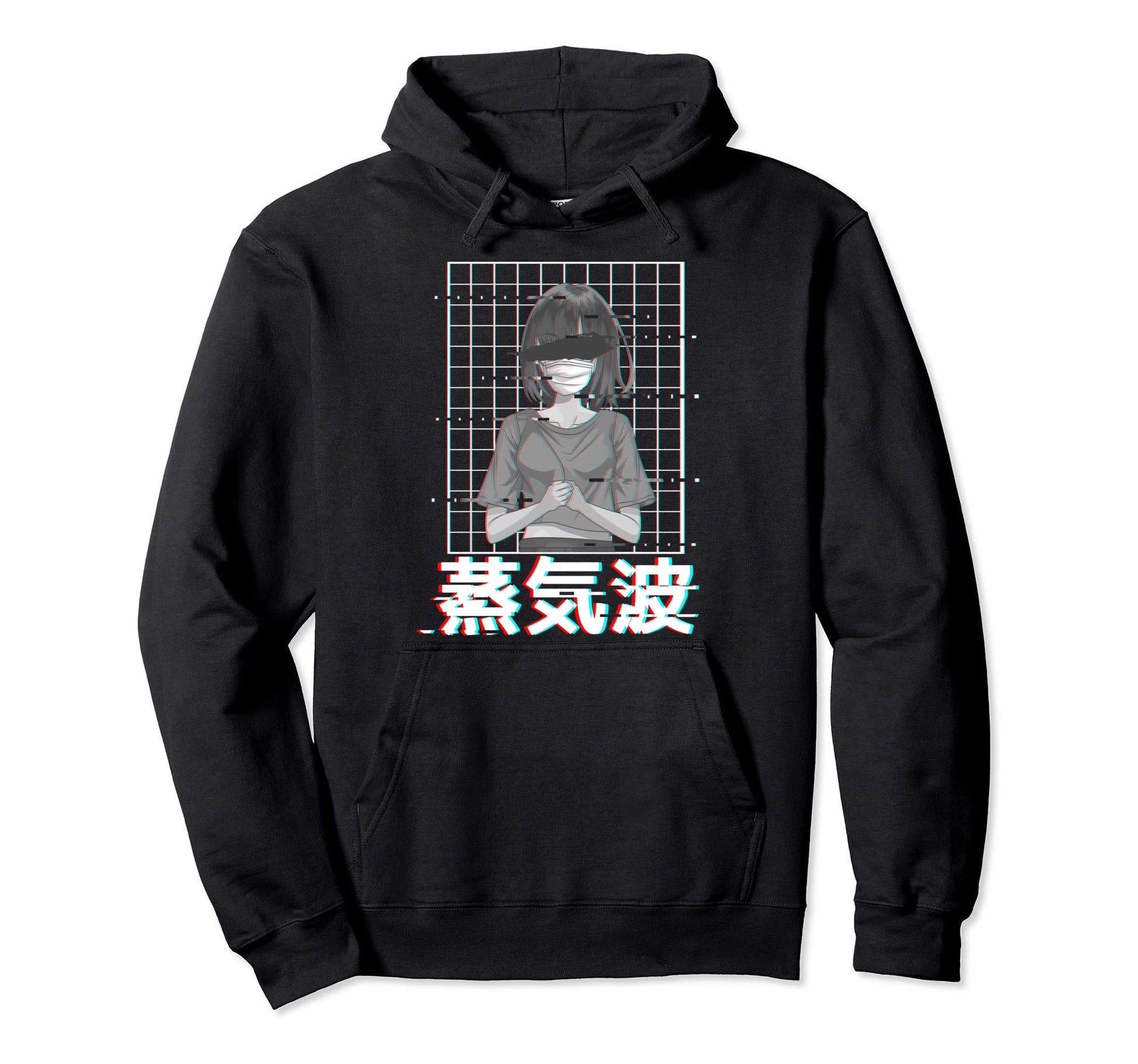 Anime Glitch Art Aesthetic Vaporwave Hoodie - Streetwear Style Men Women - T-Shirt, Sweatshirt, Hoodie