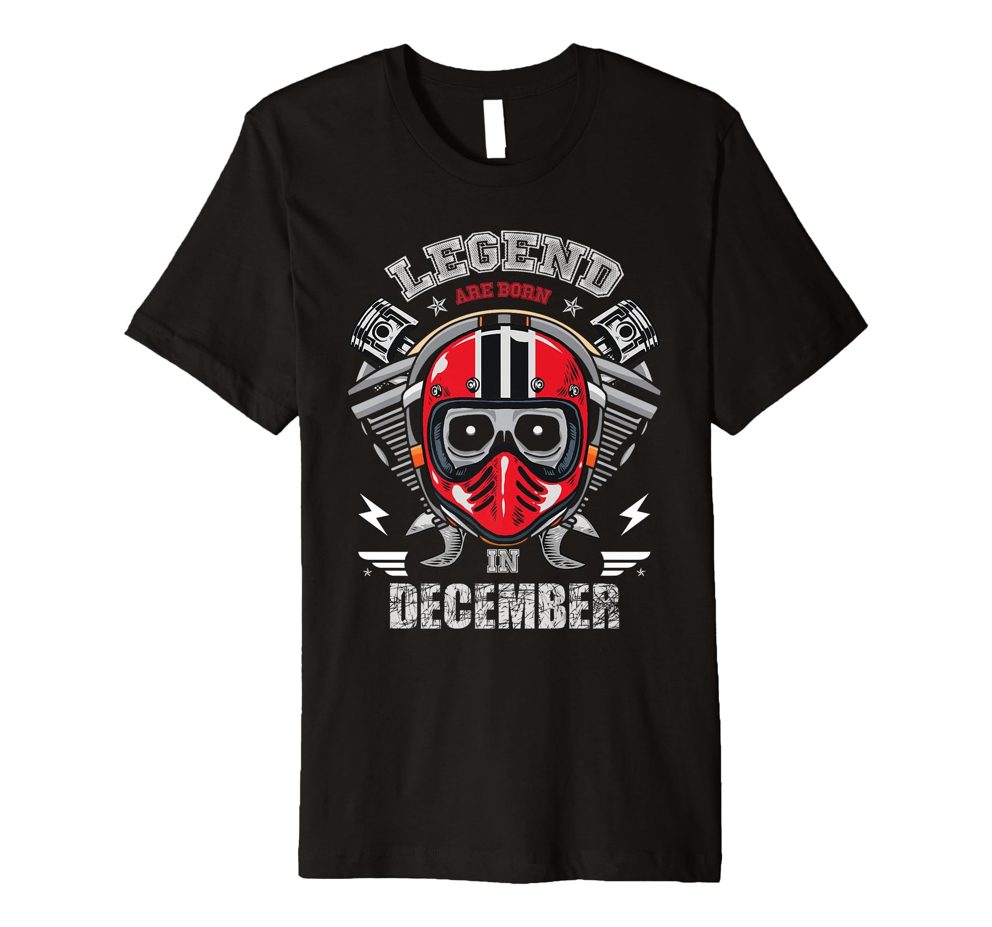 Biker Born December Motorcycle Birthday T-Shirt - Unique Graphic Men Women - T-Shirt, Sweatshirt, Hoodie
