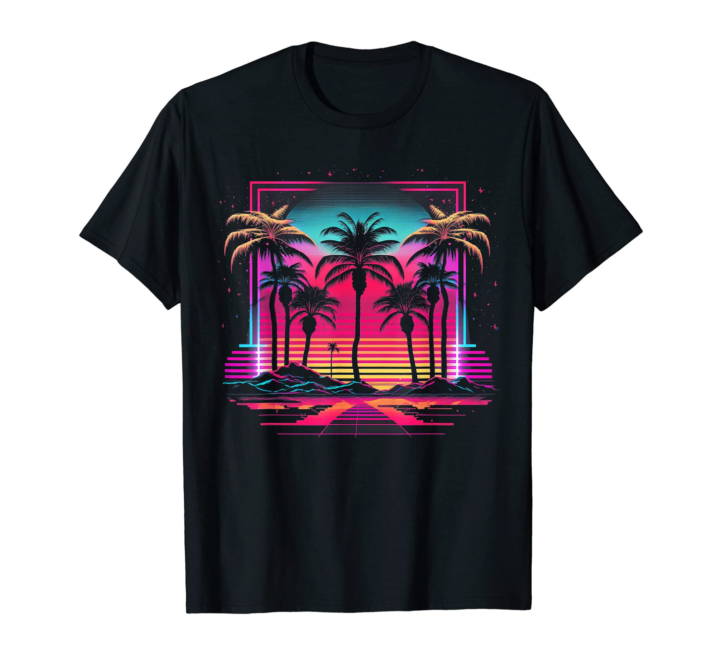 Palm Tree Vaporwave Retrowave T-Shirt - Fun Novelty Design for Adults - T-Shirt, Sweatshirt, Hoodie