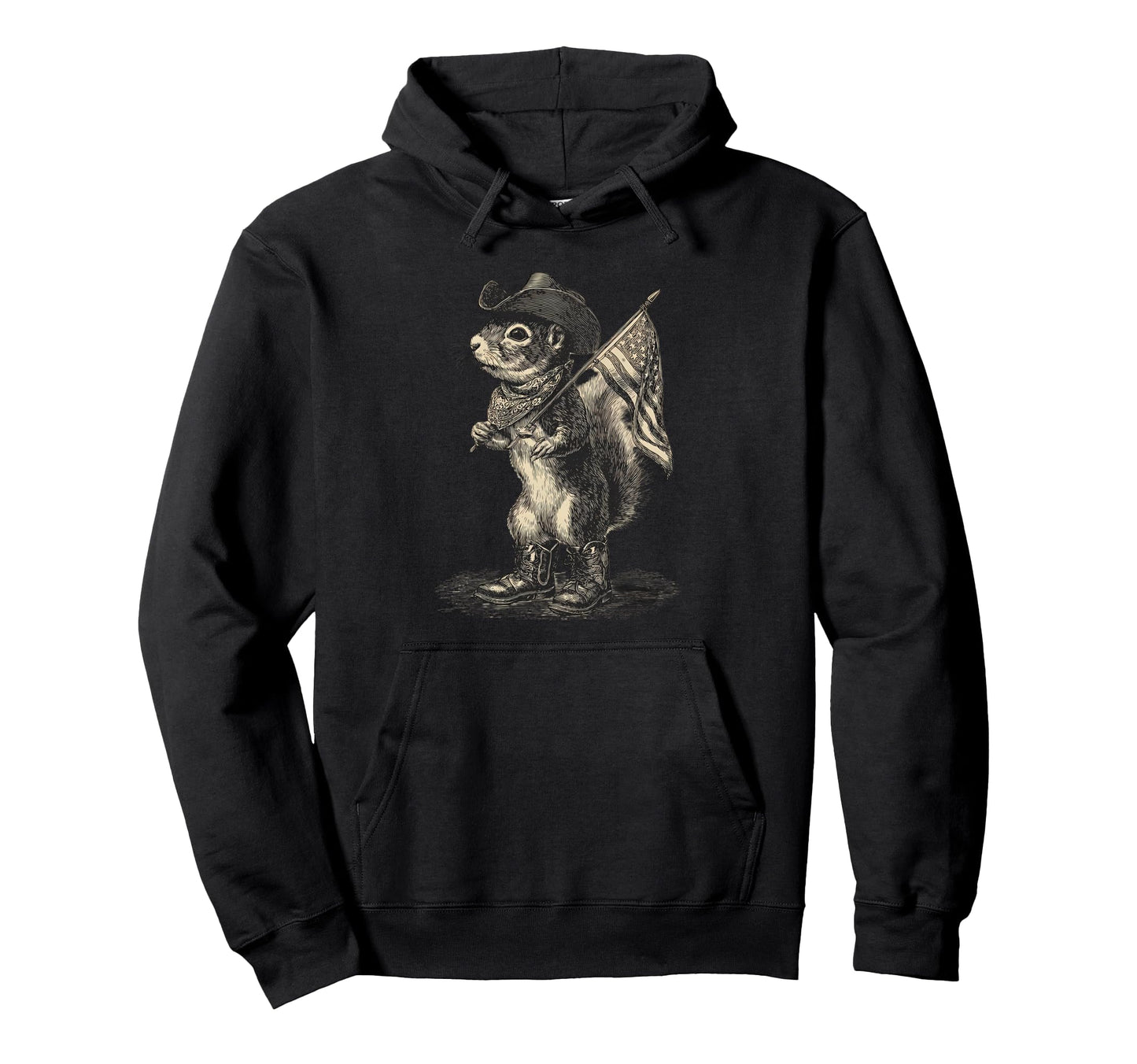Squirrel Cowboy Rodeo Cowgirl Western Hoodie - Unique Graphic for Adults - T-Shirt, Sweatshirt, Hoodie
