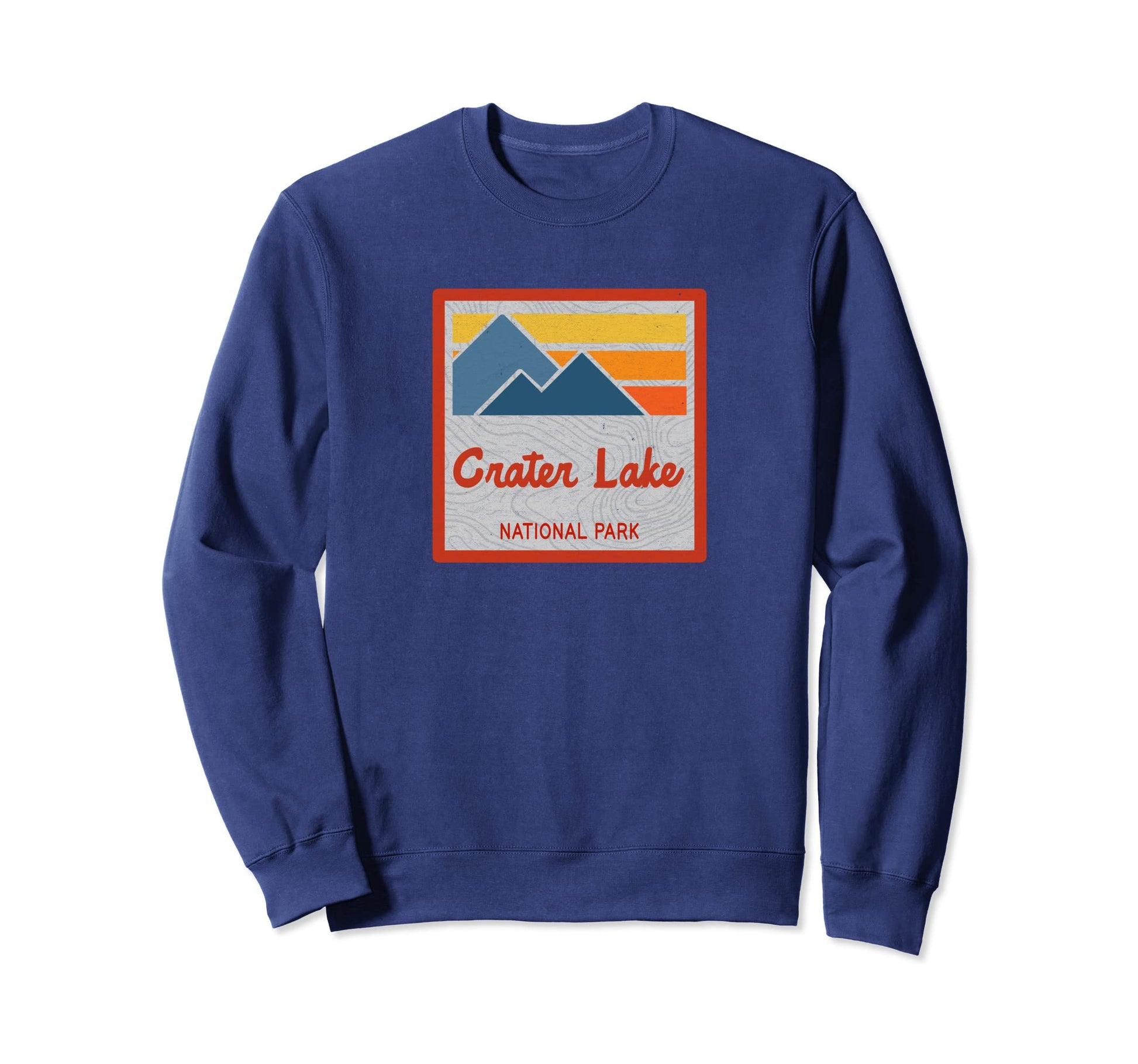 Crater Lake National Park Stripes Sweatshirt - Novelty Apparel for Adults - T-Shirt, Sweatshirt, Hoodie