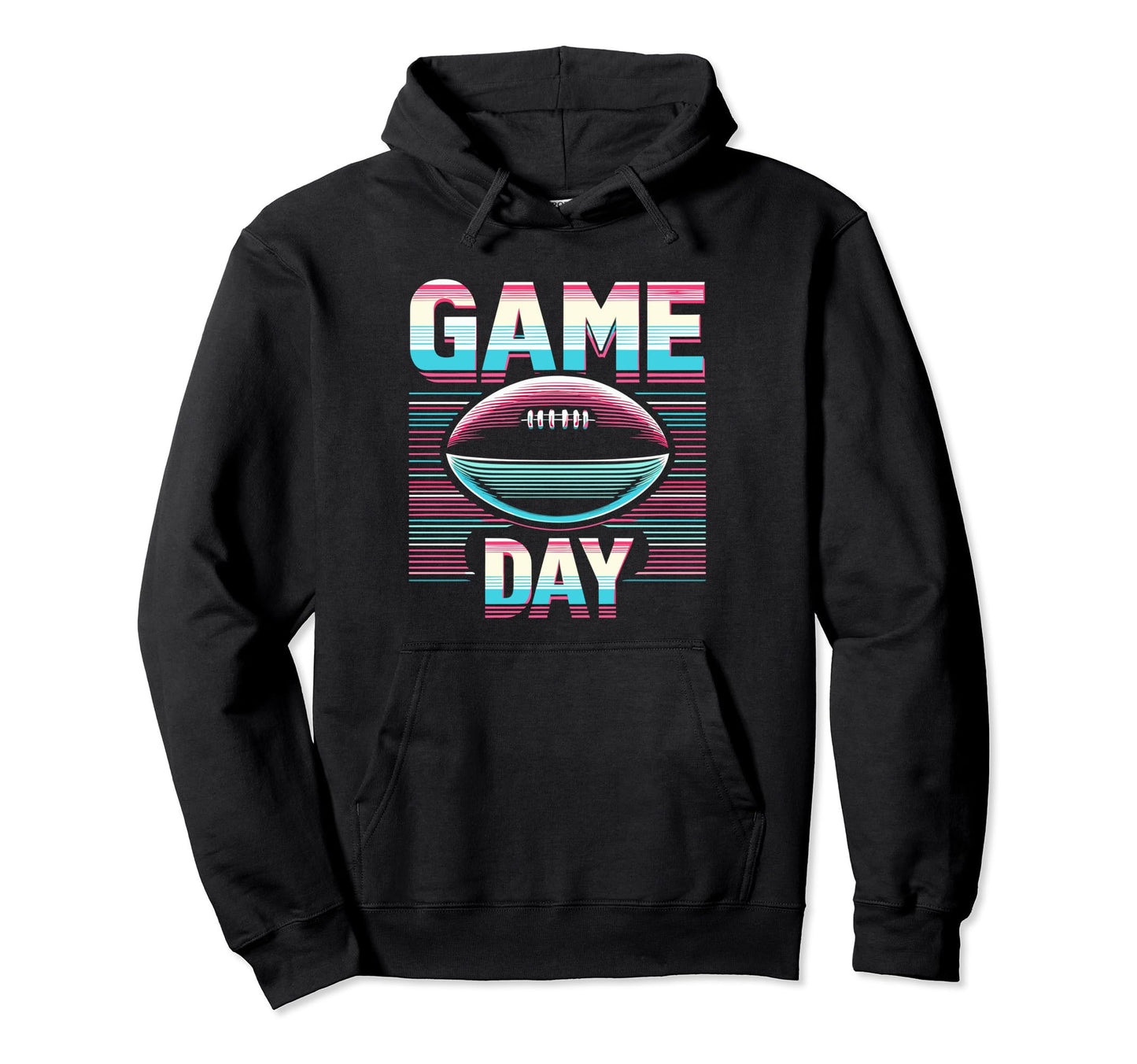 Vaporwave Aesthetic Game Day American Hoodie - Graphic Print Unisex - T-Shirt, Sweatshirt, Hoodie