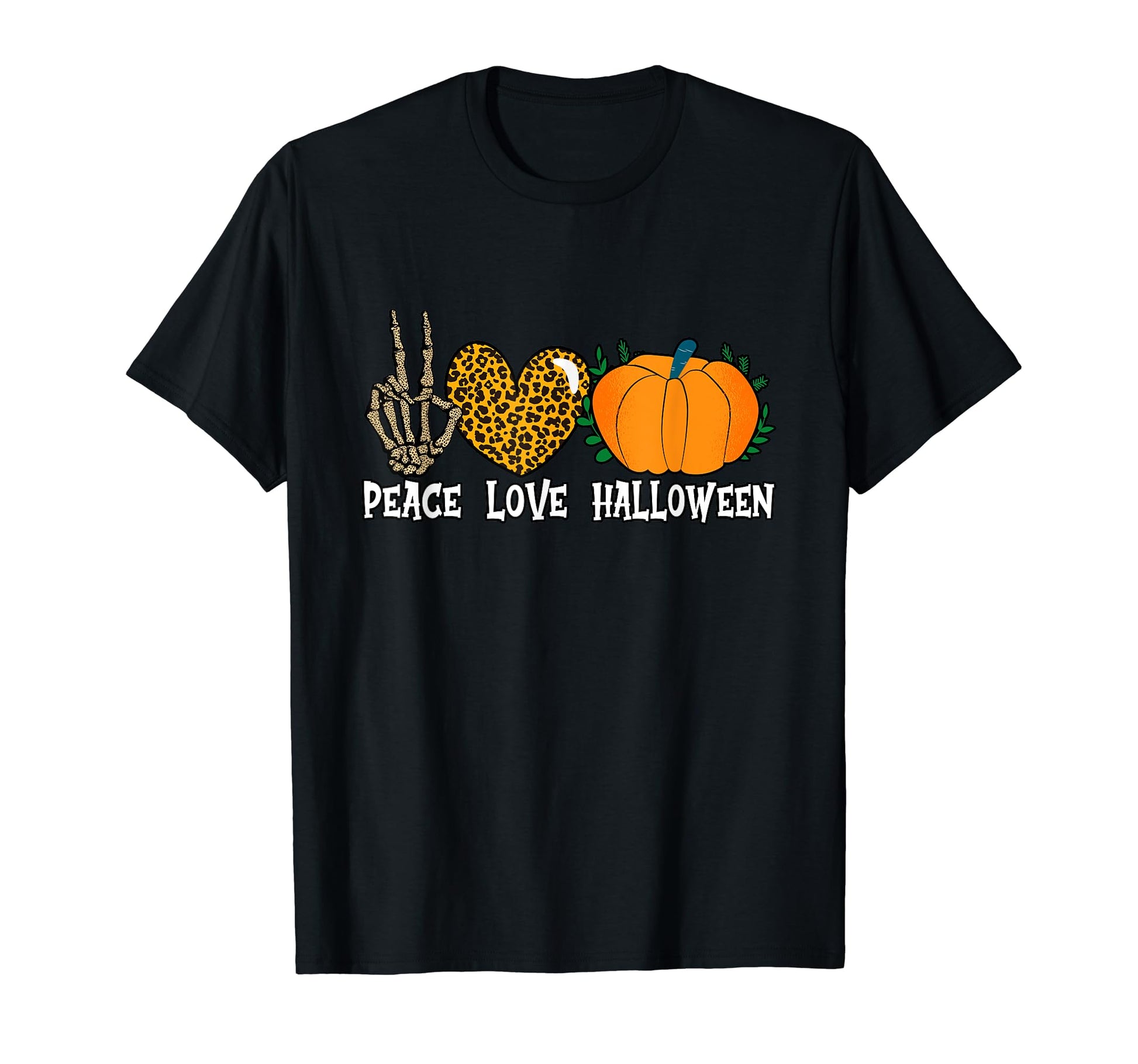 Peace Love Halloween T-Shirt - Casual Everyday Wear for Adults - T-Shirt, Sweatshirt, Hoodie