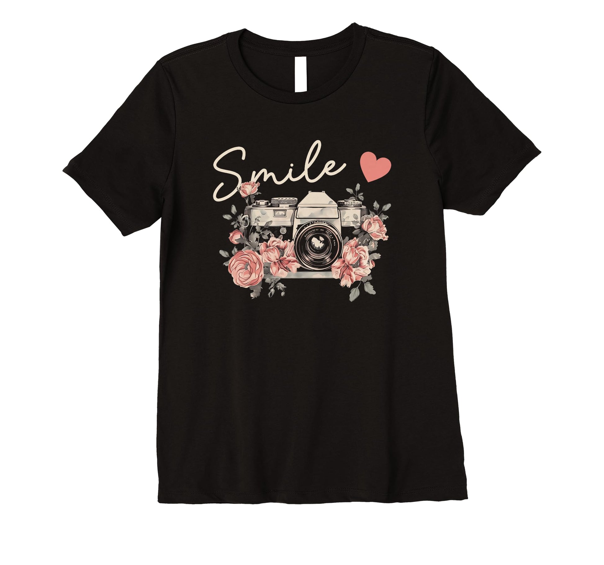 Womens Photographer Smile Camera T-Shirt - Casual Everyday Wear Men Women - T-Shirt, Sweatshirt, Hoodie