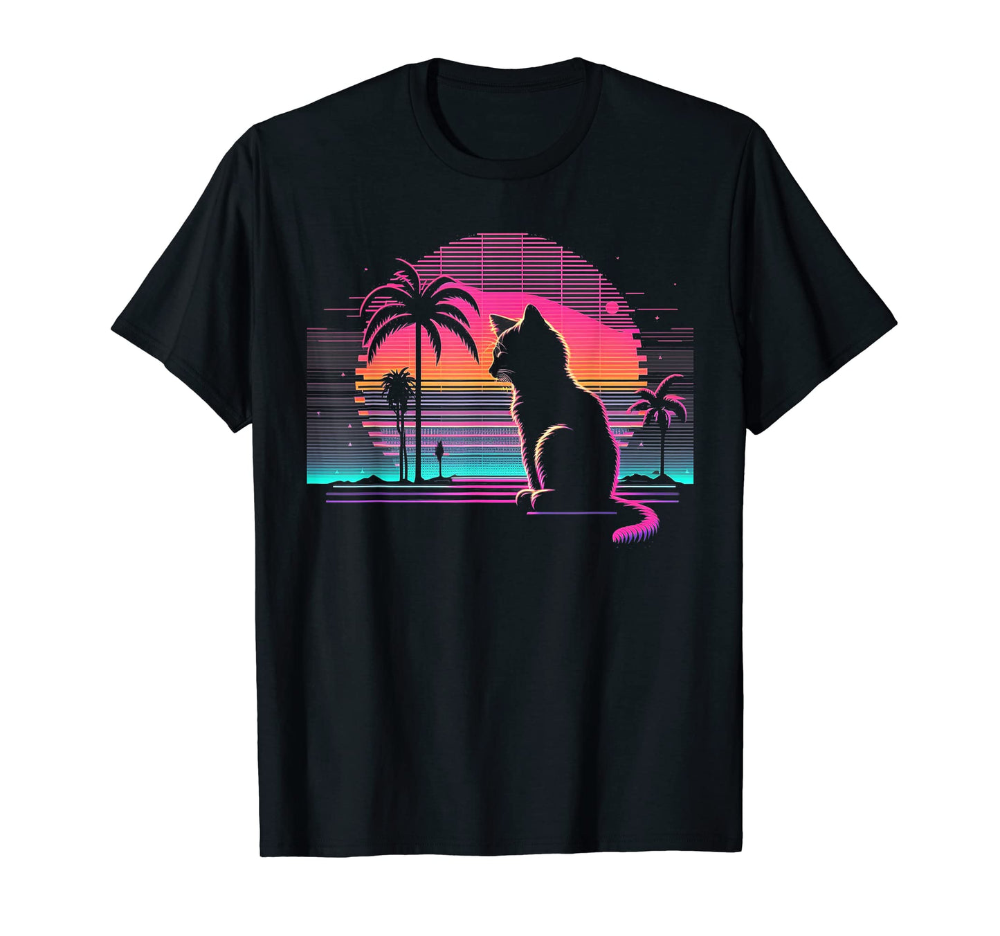 Cat Vaporwave Retrowave Aesthetic T-Shirt - Trendy Graphic Men Women - T-Shirt, Sweatshirt, Hoodie