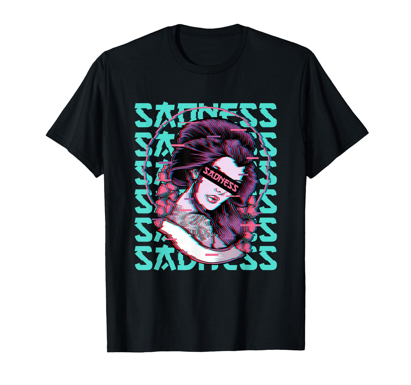 Geisha Sadness Soft Grunge Vaporwave T-Shirt - Custom Art Print Unisex - T-Shirt, Sweatshirt, Hoodie