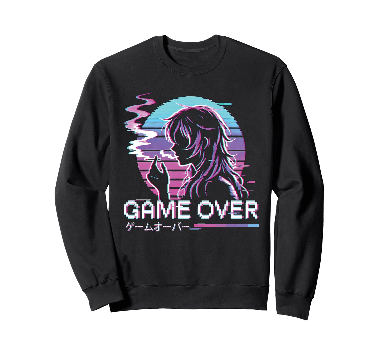 Japanese Vaporwave Aesthetic Sad Anime Sweatshirt - Novelty Apparel Unisex - T-Shirt, Sweatshirt, Hoodie