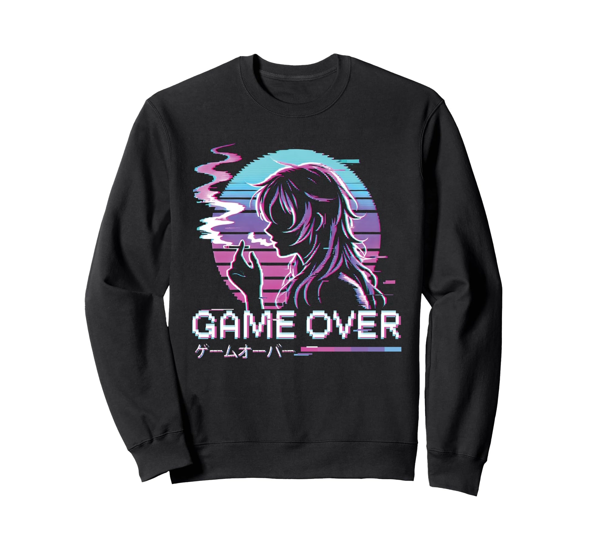 Japanese Vaporwave Aesthetic Sad Anime Sweatshirt - Novelty Apparel Unisex - T-Shirt, Sweatshirt, Hoodie