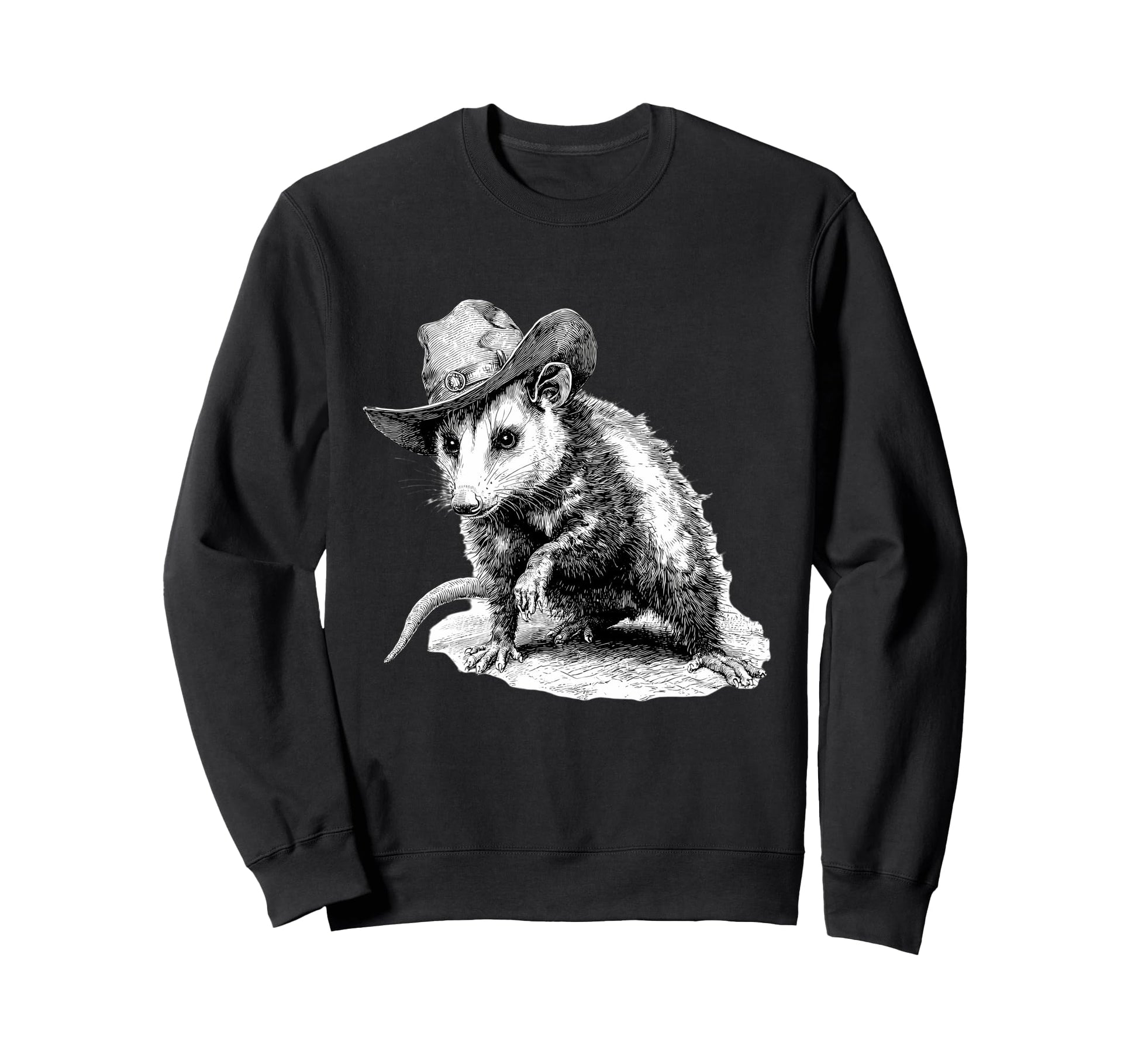Opossum Cowboy Rodeo Cowgirl Sweatshirt - Fun Novelty Design for Adults - T-Shirt, Sweatshirt, Hoodie