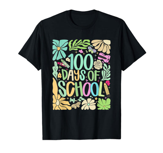 Boho 100Th Day School Rainbow T-Shirt - Novelty Apparel Unisex - T-Shirt, Sweatshirt, Hoodie