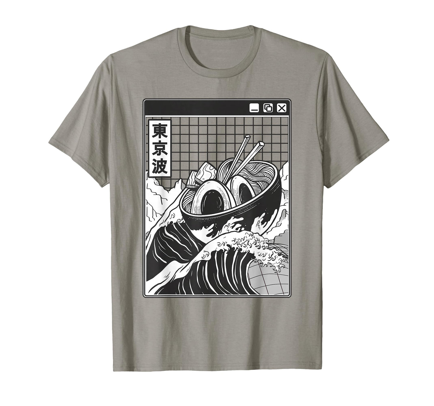Ramen Bowl Surfing Kanagawa Wave T-Shirt - Aesthetic Graphic Men Women - T-Shirt, Sweatshirt, Hoodie