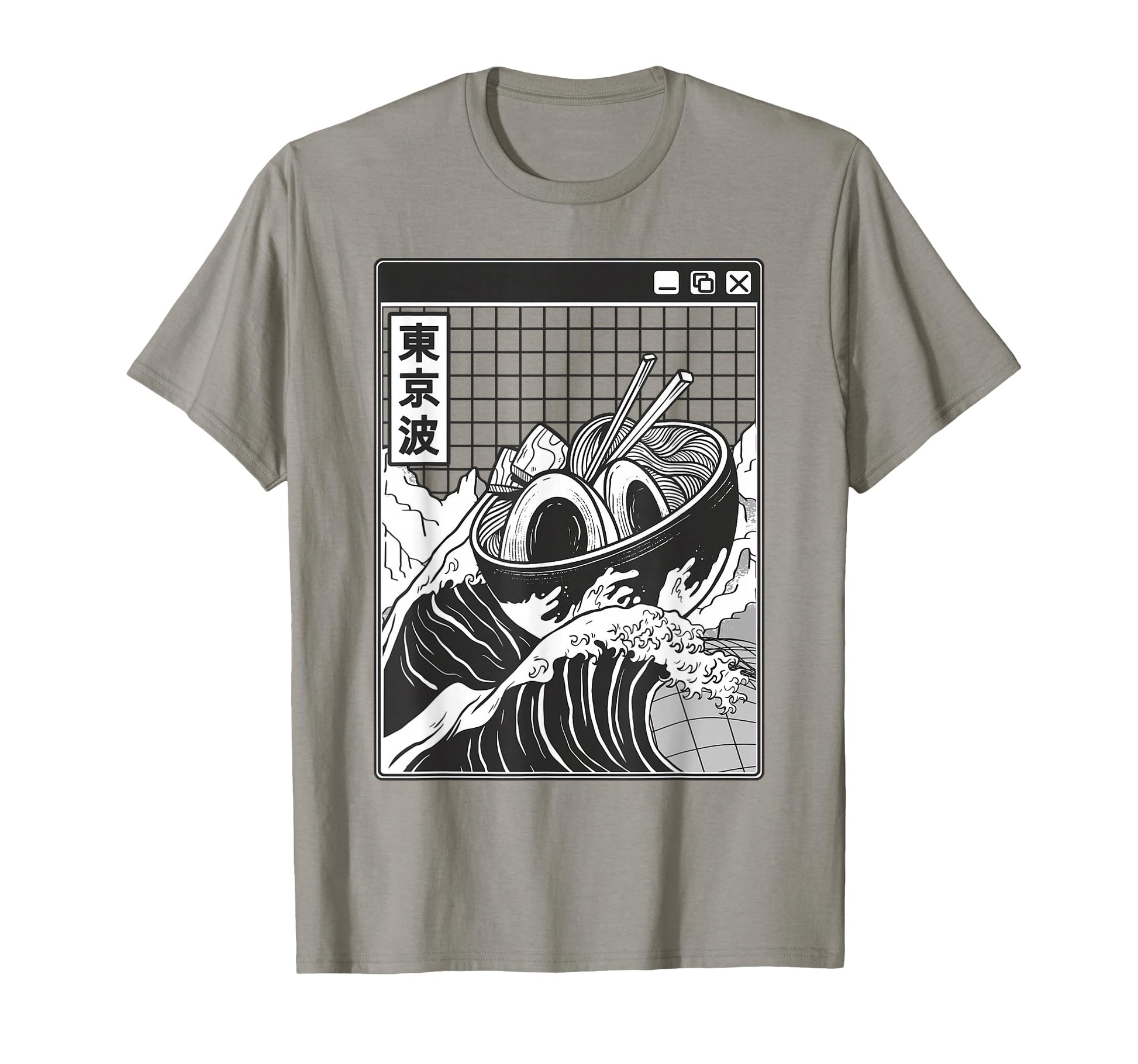 Ramen Bowl Surfing Kanagawa Wave T-Shirt - Aesthetic Graphic Men Women - T-Shirt, Sweatshirt, Hoodie