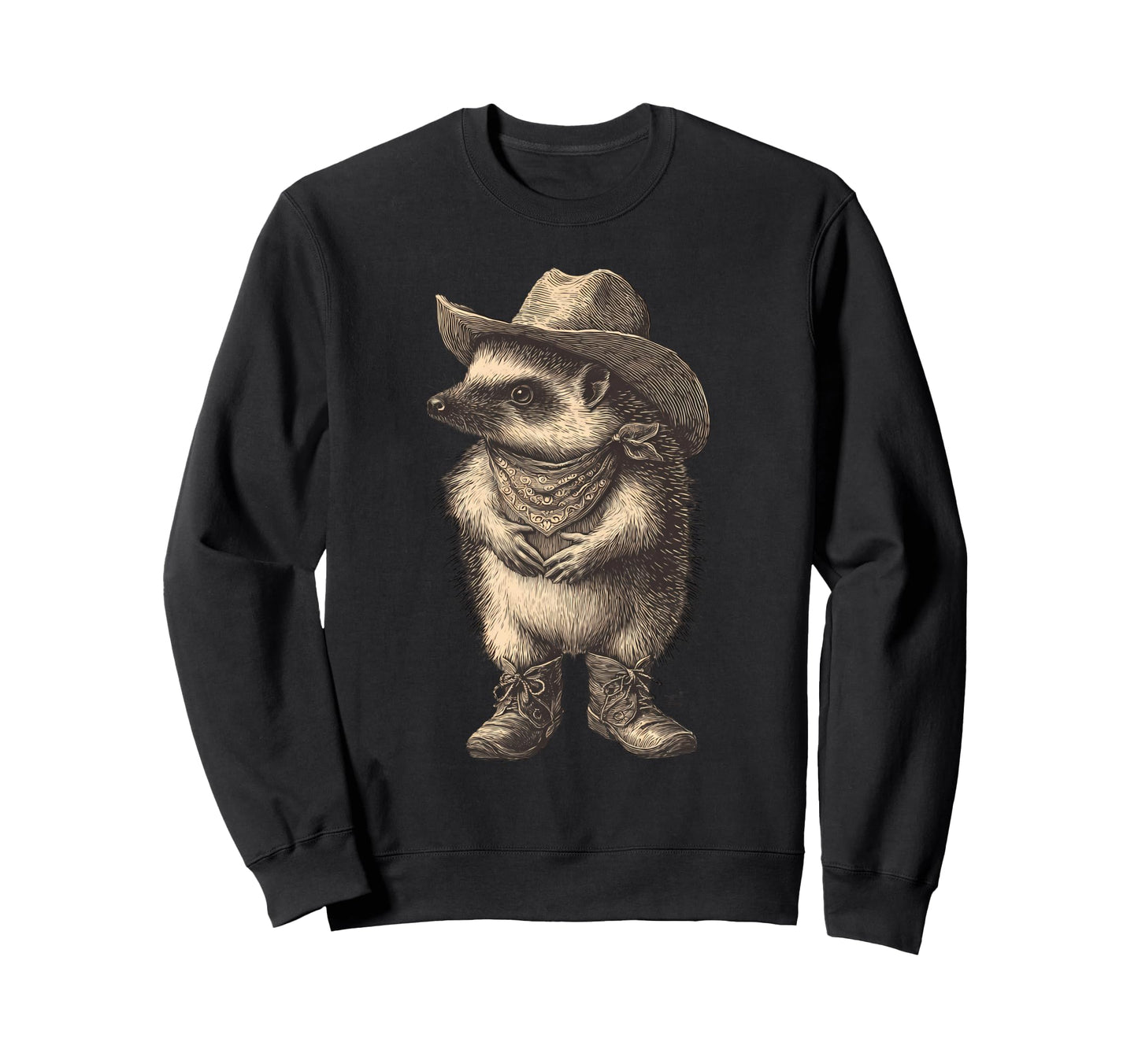 Country Cowboy Hedgehog Rodeo Sweatshirt - Aesthetic Graphic Men Women - T-Shirt, Sweatshirt, Hoodie