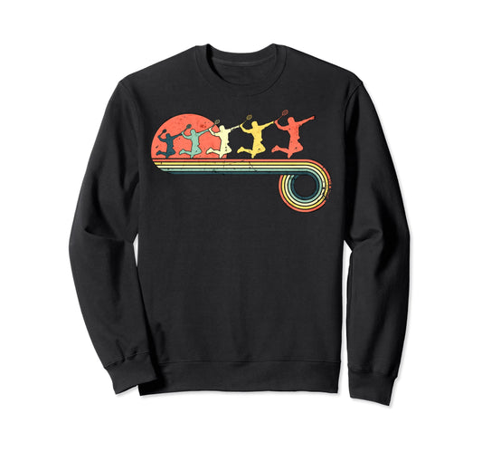 Badminton Smash Player Male Sunset Sweatshirt - Unique Graphic Unisex - T-Shirt, Sweatshirt, Hoodie