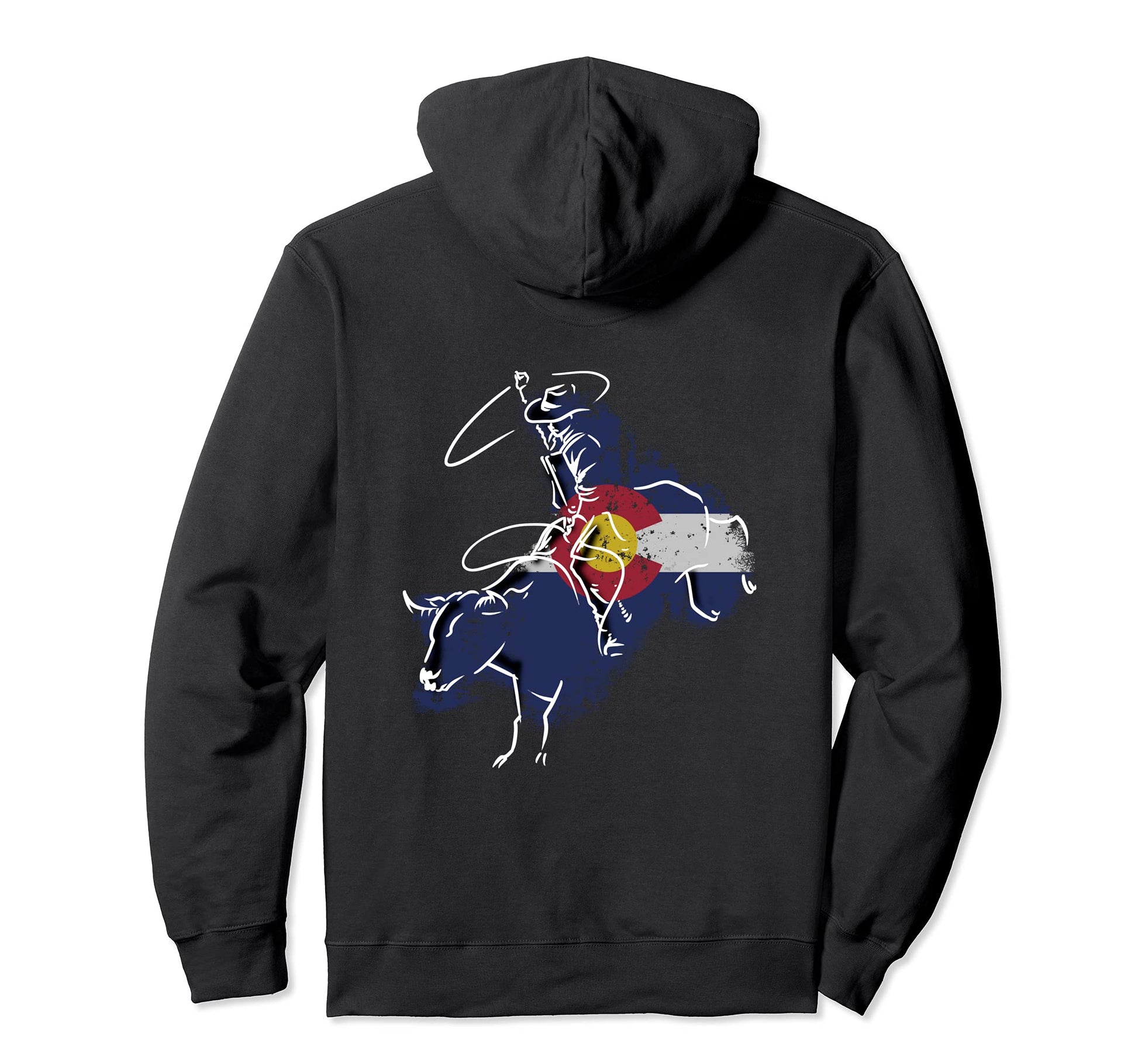Colorado Rodeo Bull Riding Grunge Hoodie - Casual Everyday Wear Men Women - T-Shirt, Sweatshirt, Hoodie