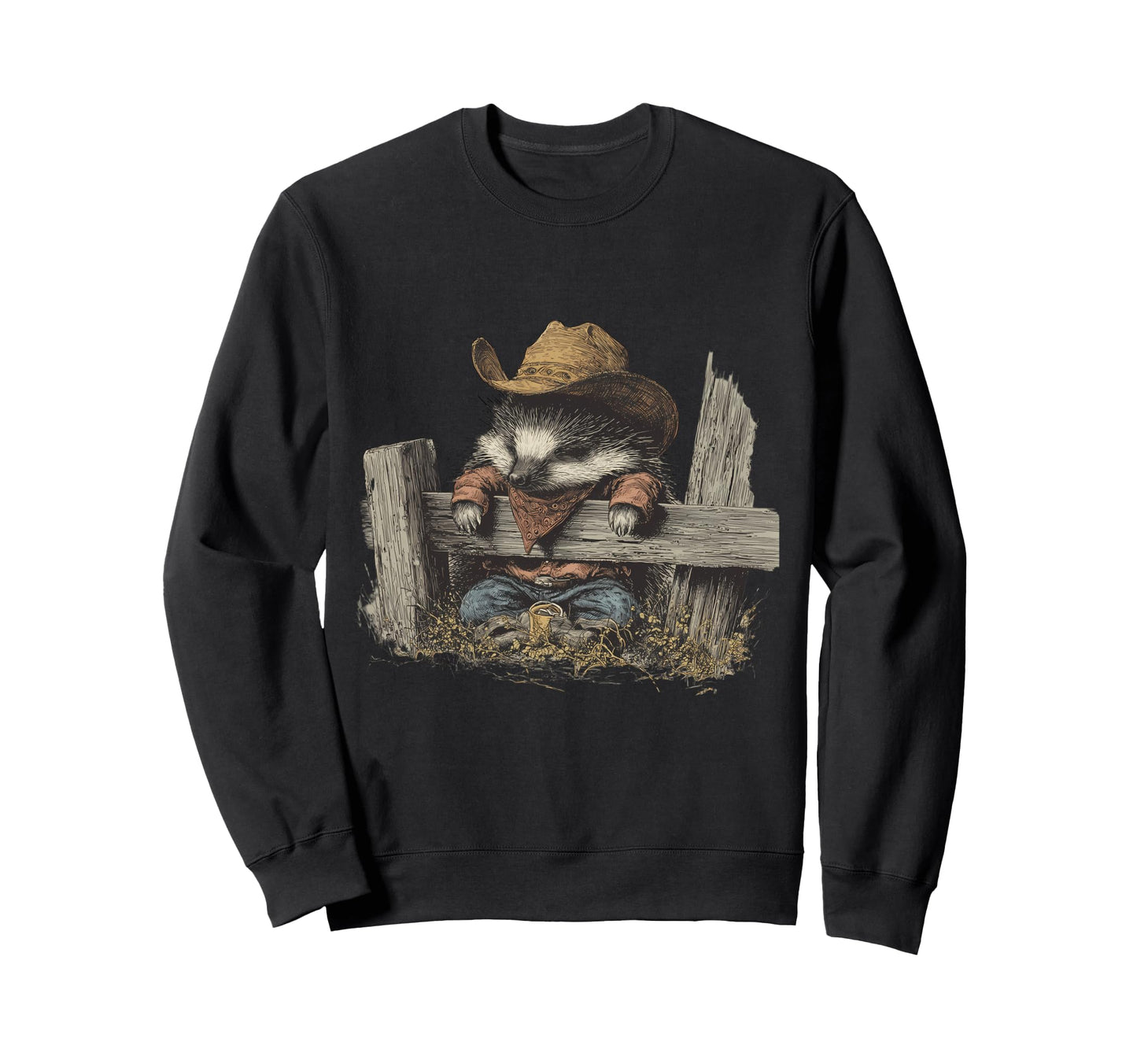 Hedgehog Cowboy Rodeo Cowgirl Sweatshirt - Trendy Graphic for Adults - T-Shirt, Sweatshirt, Hoodie