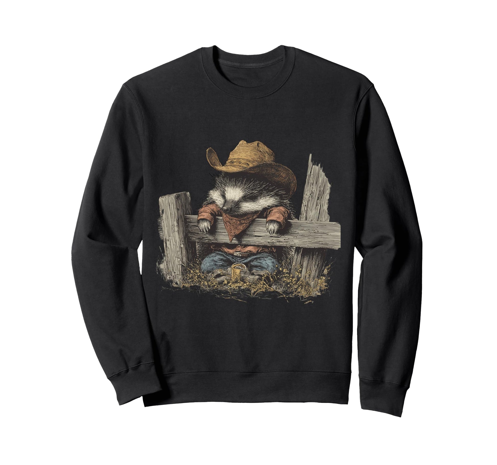 Hedgehog Cowboy Rodeo Cowgirl Sweatshirt - Trendy Graphic for Adults - T-Shirt, Sweatshirt, Hoodie
