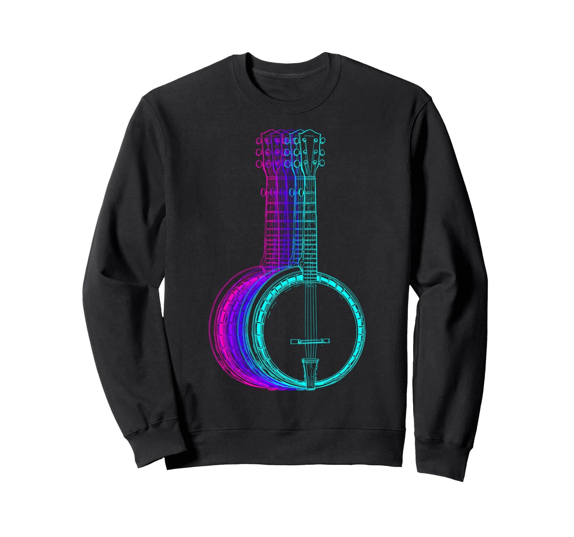 Banjo Instrument Banjoist Vaporwave Sweatshirt - Novelty Apparel Men Women - T-Shirt, Sweatshirt, Hoodie