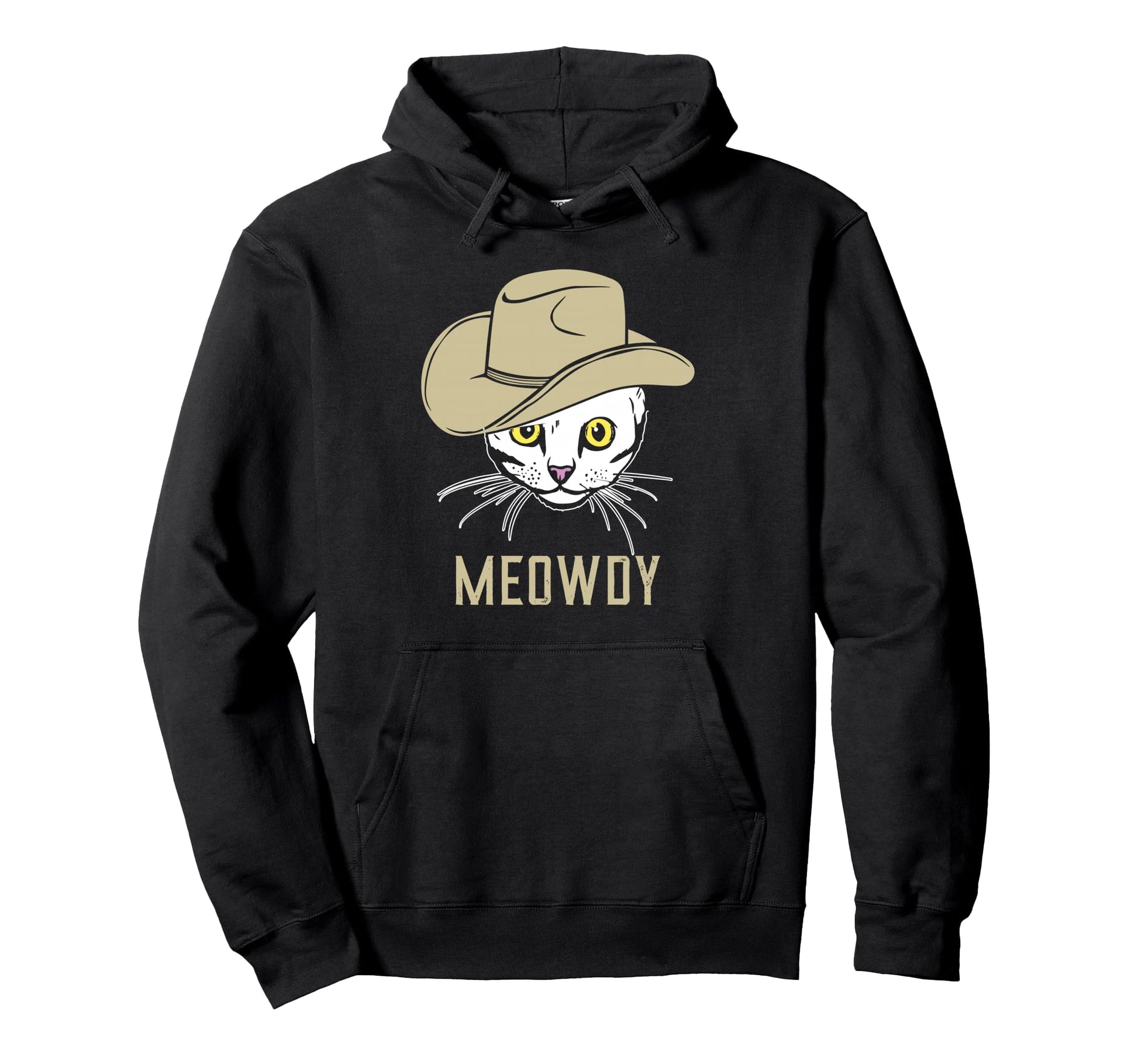 Funny Meowdy Meme Cat Lover Meow Howdy Hoodie - Fun Novelty Design Unisex - T-Shirt, Sweatshirt, Hoodie