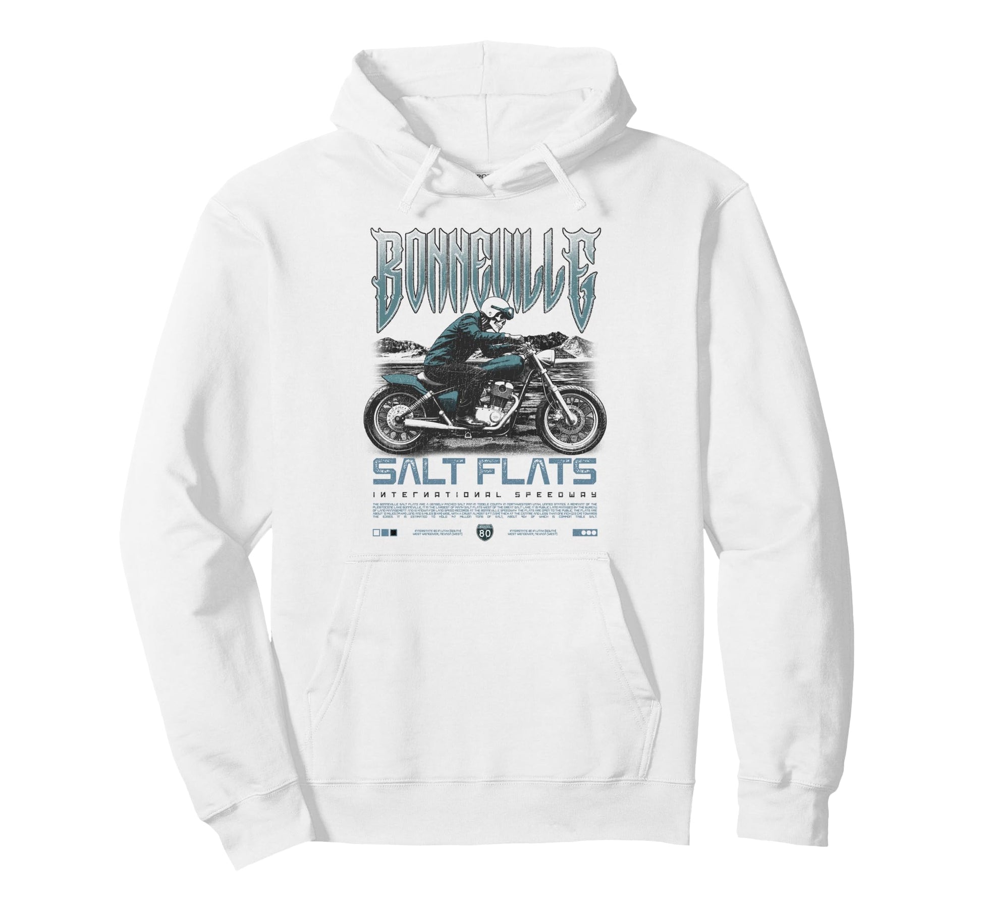 Bonneville Salt Flats Motorcycle Racing Hoodie - Fun Novelty Design Unisex - T-Shirt, Sweatshirt, Hoodie