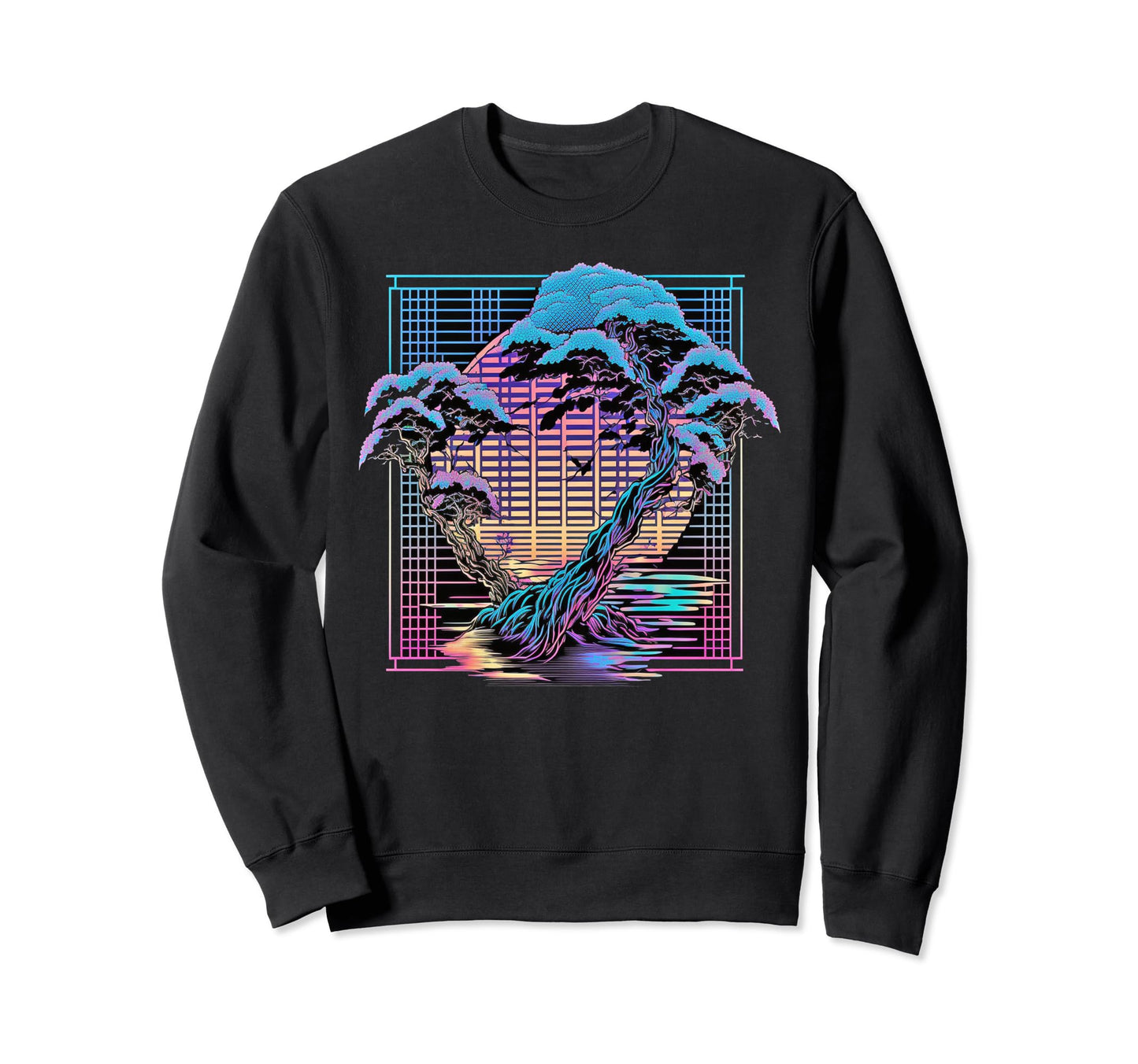 Aesthetic Vaporwave Cherry Blossom Sweatshirt - Trendy Graphic Men Women - T-Shirt, Sweatshirt, Hoodie