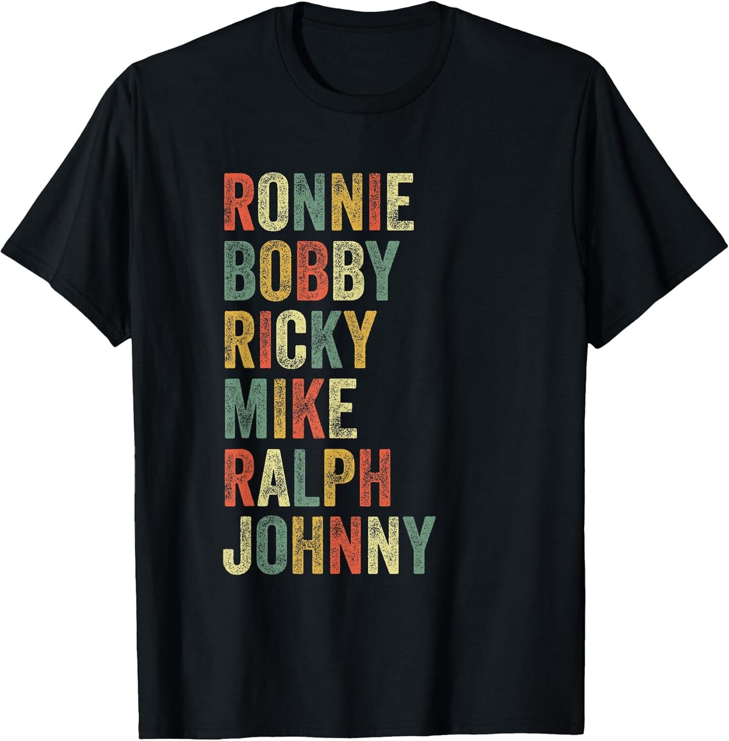 Ronnie Bobby Ricky Mike Ralph Johnny 80s Slang Rap - Adult & Kids T-Shirts, Sweatshirts & Hoodies apparel design preview 1