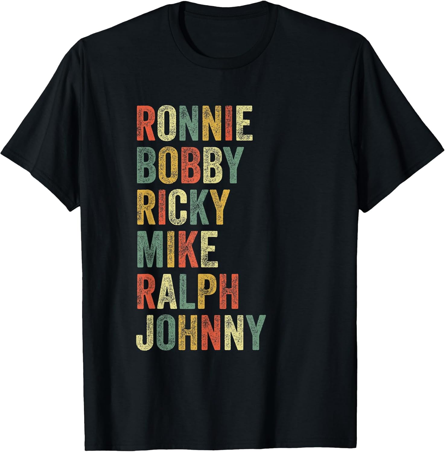 Ronnie Bobby Ricky Mike Ralph Johnny 80s Slang Rap - Adult & Kids T-Shirts, Sweatshirts & Hoodies apparel design preview 1