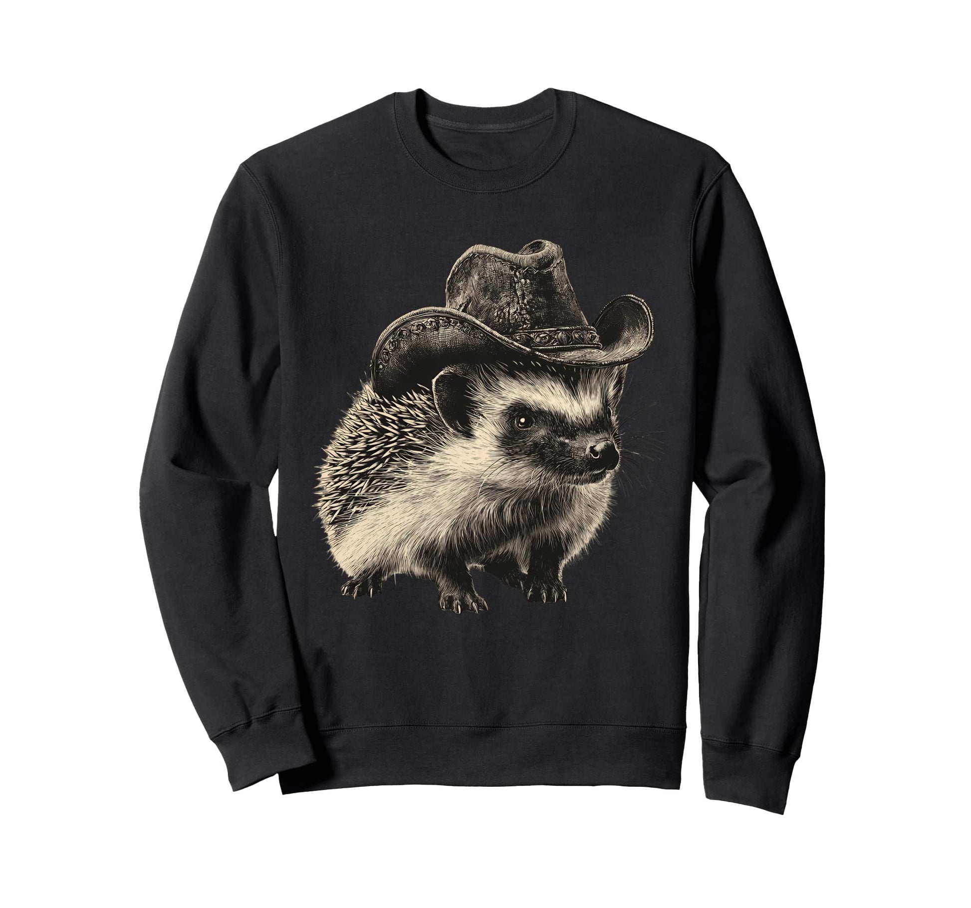 Country Cowboy Hedgehog Rodeo Cowgirl Sweatshirt - Minimalist Print Unisex - T-Shirt, Sweatshirt, Hoodie