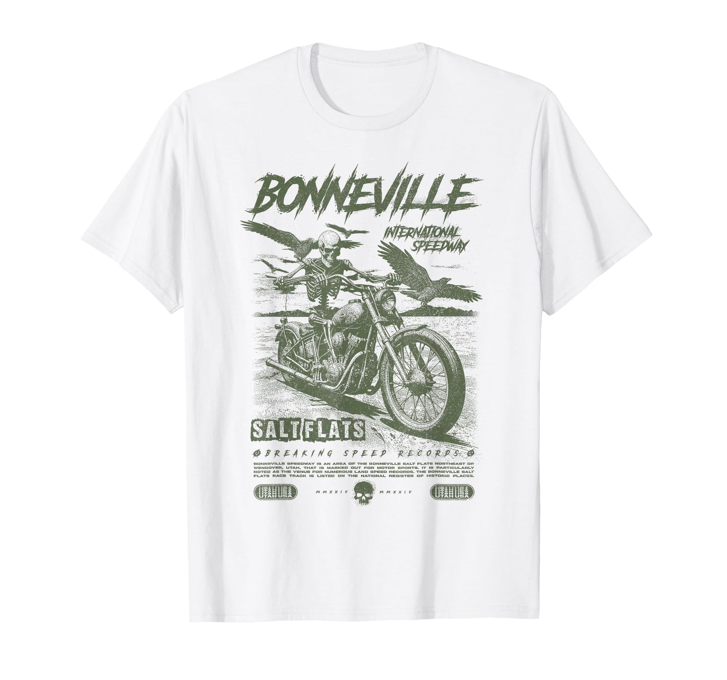 Bonneville Salt Flats Motorcycle Racing T-Shirt - Trendy Graphic Men Women - T-Shirt, Sweatshirt, Hoodie