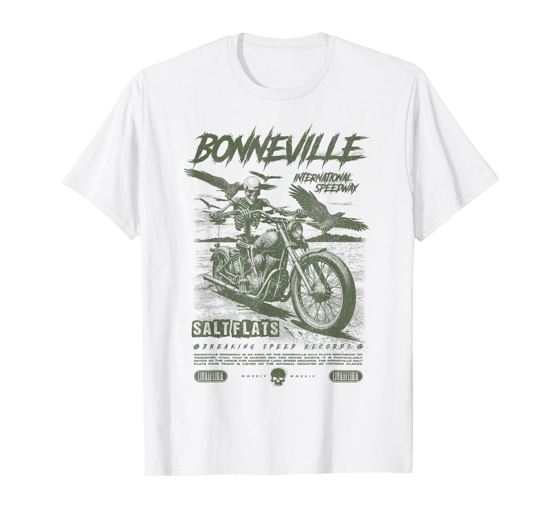 Bonneville Salt Flats Motorcycle Racing T-Shirt - Trendy Graphic Men Women - T-Shirt, Sweatshirt, Hoodie