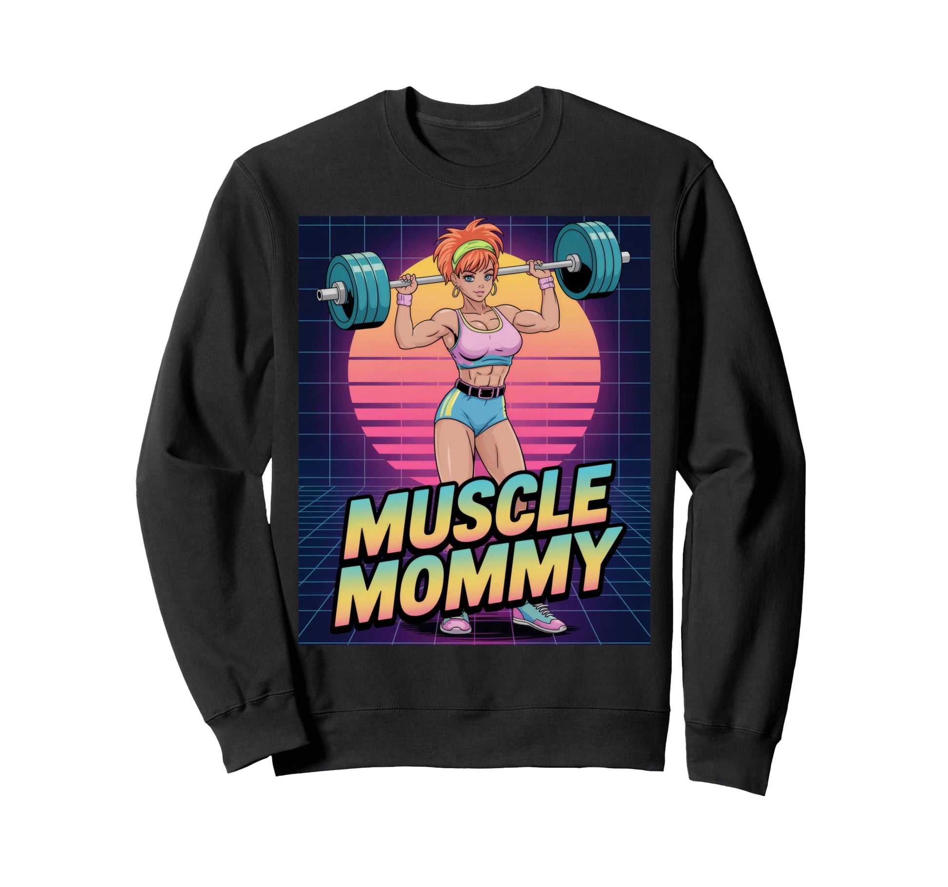 Anime Muscle Mommy Weightlifting Sweatshirt - Custom Art Print Unisex - T-Shirt, Sweatshirt, Hoodie