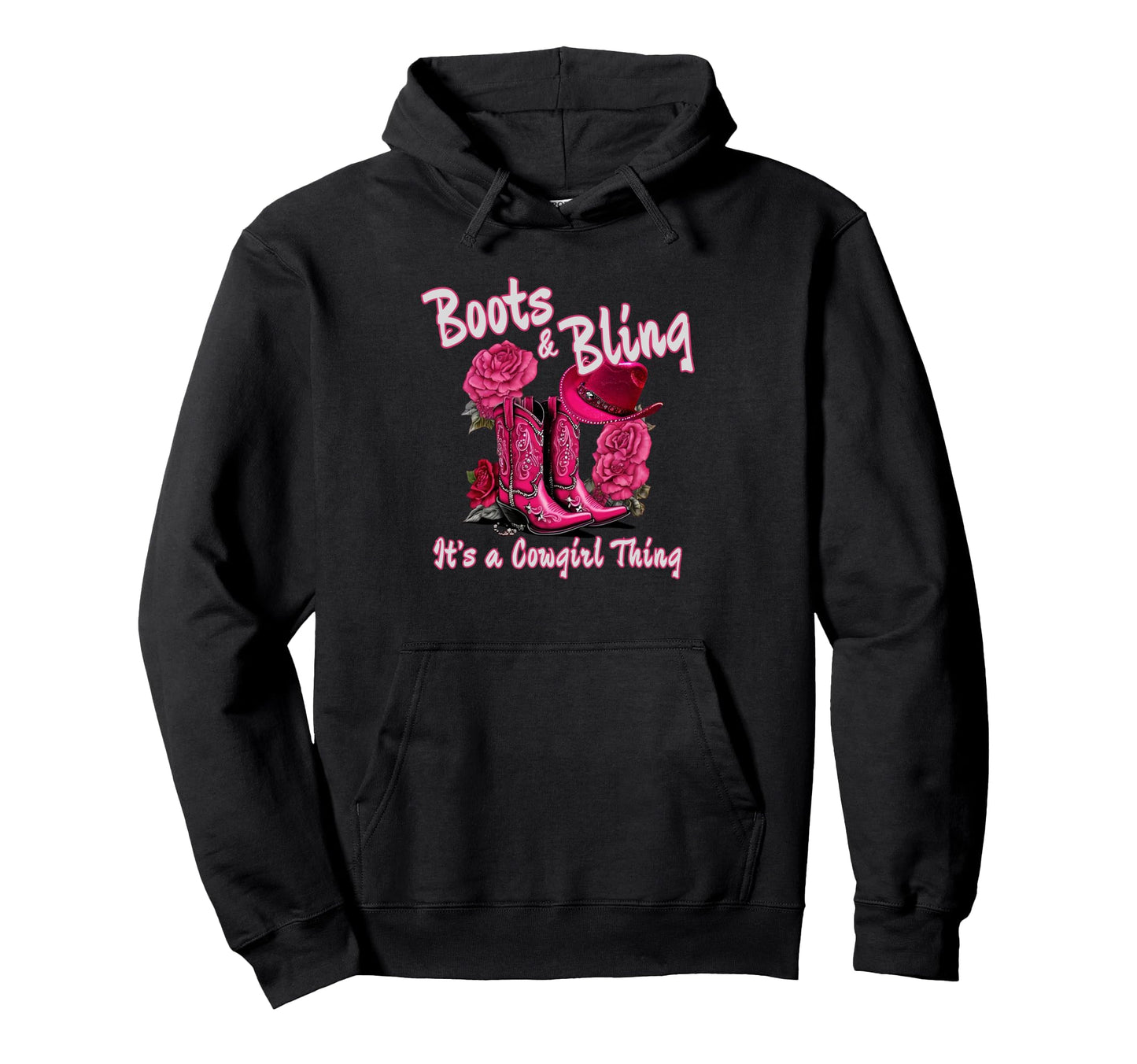 Boots Bling Its Cowgirl Thing Western Hoodie - Streetwear Style Unisex - T-Shirt, Sweatshirt, Hoodie
