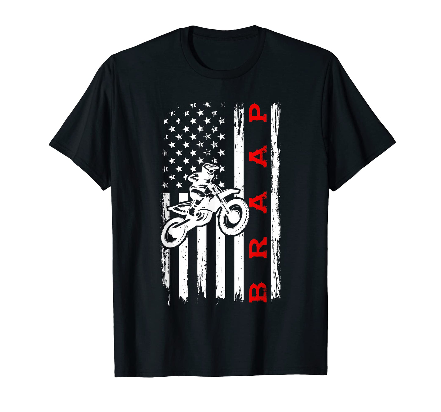 Usa American Flag Motorcycle Braap T-Shirt - Casual Everyday Wear Men Women - T-Shirt, Sweatshirt, Hoodie