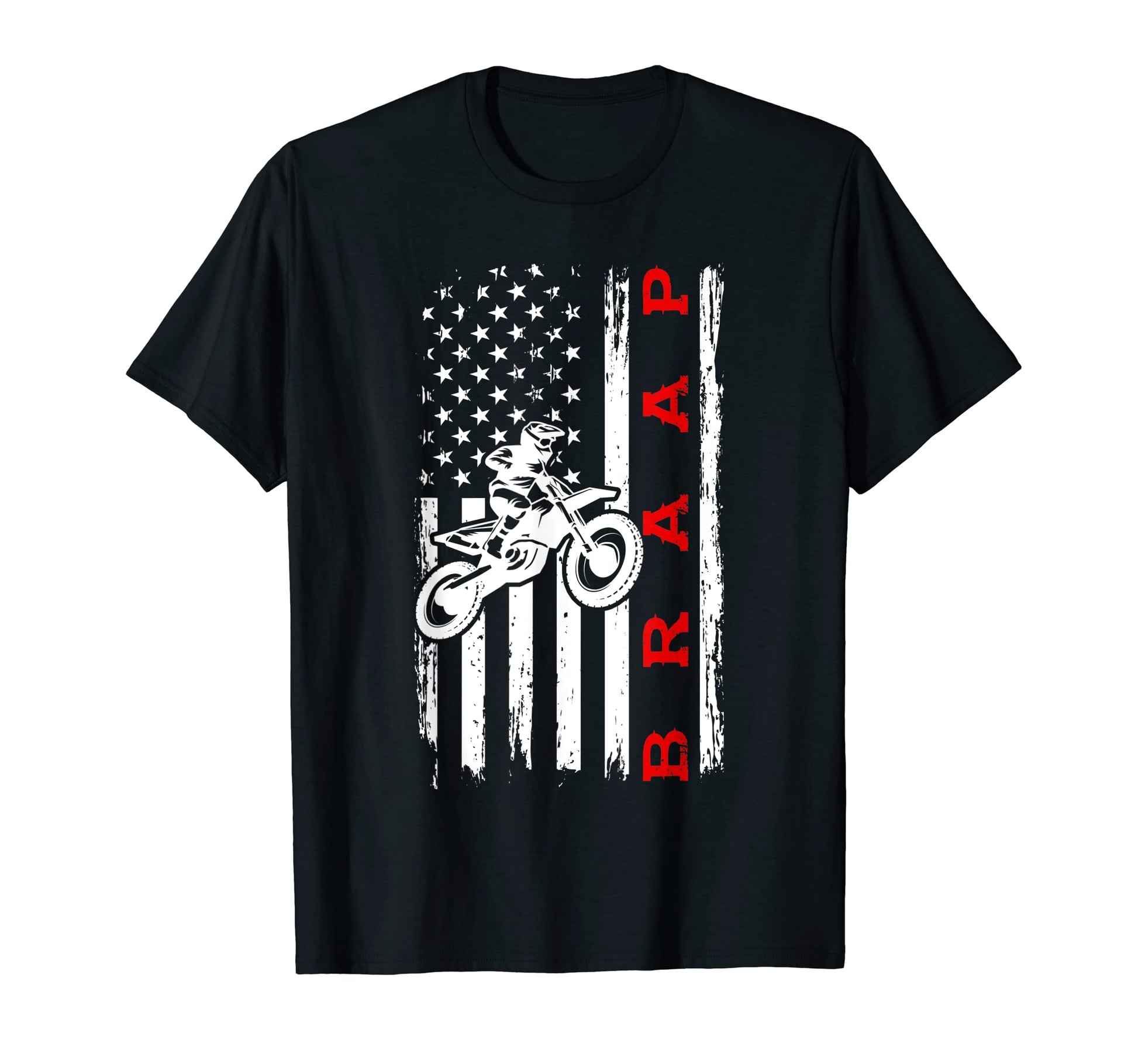 Usa American Flag Motorcycle Braap T-Shirt - Casual Everyday Wear Men Women - T-Shirt, Sweatshirt, Hoodie